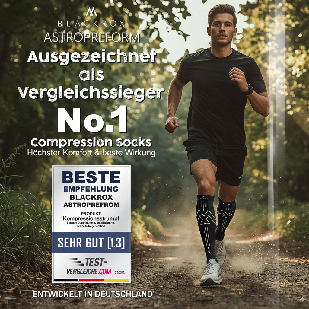 BLACKROX Kompressionsstrümpfe [Vergleichssieger 2026] RUNNERROX, Gr. S-XL, Damen und Herren Laufen – Bild 2 von 5