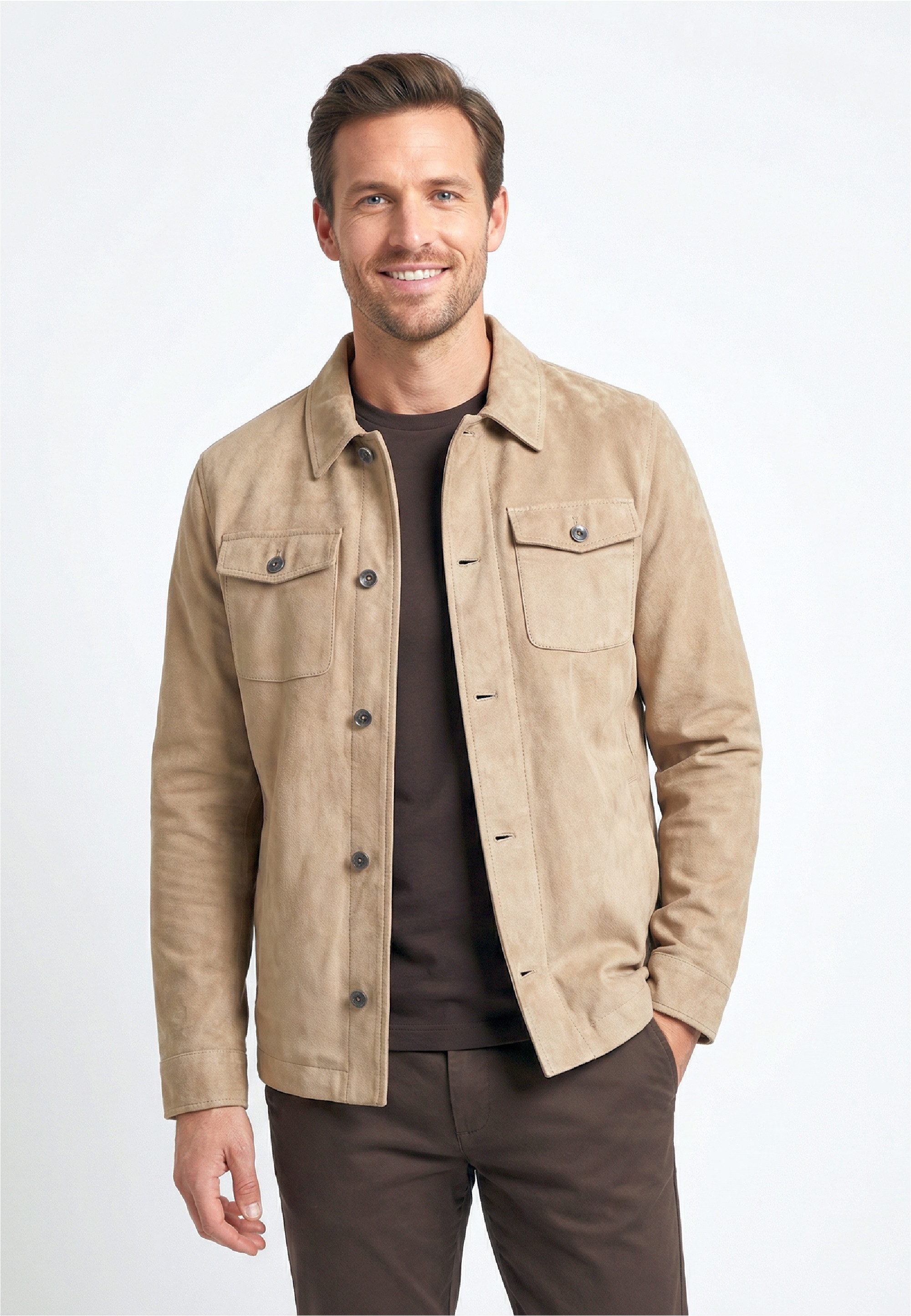 New Canadian Outdoorjacke (1-St) in edler Velours-Optik