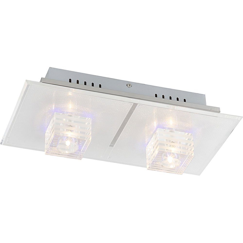 GLOBO LIGHTING LED Deckenleuchte, Leuchtmittel nicht inklusive, Farbwechsel, Deckenlampe Wohnzimmerleuchte Deko-LEDs Farbwechsel Fernbedienung 2xG4