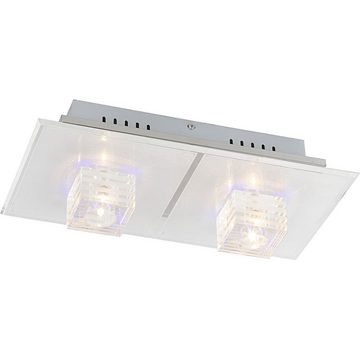 etc-shop LED Deckenleuchte, Leuchtmittel inklusive, Warmweiß, LED Decken Lampe Leuchte Metall Chrom Streifen Stufenschalter
