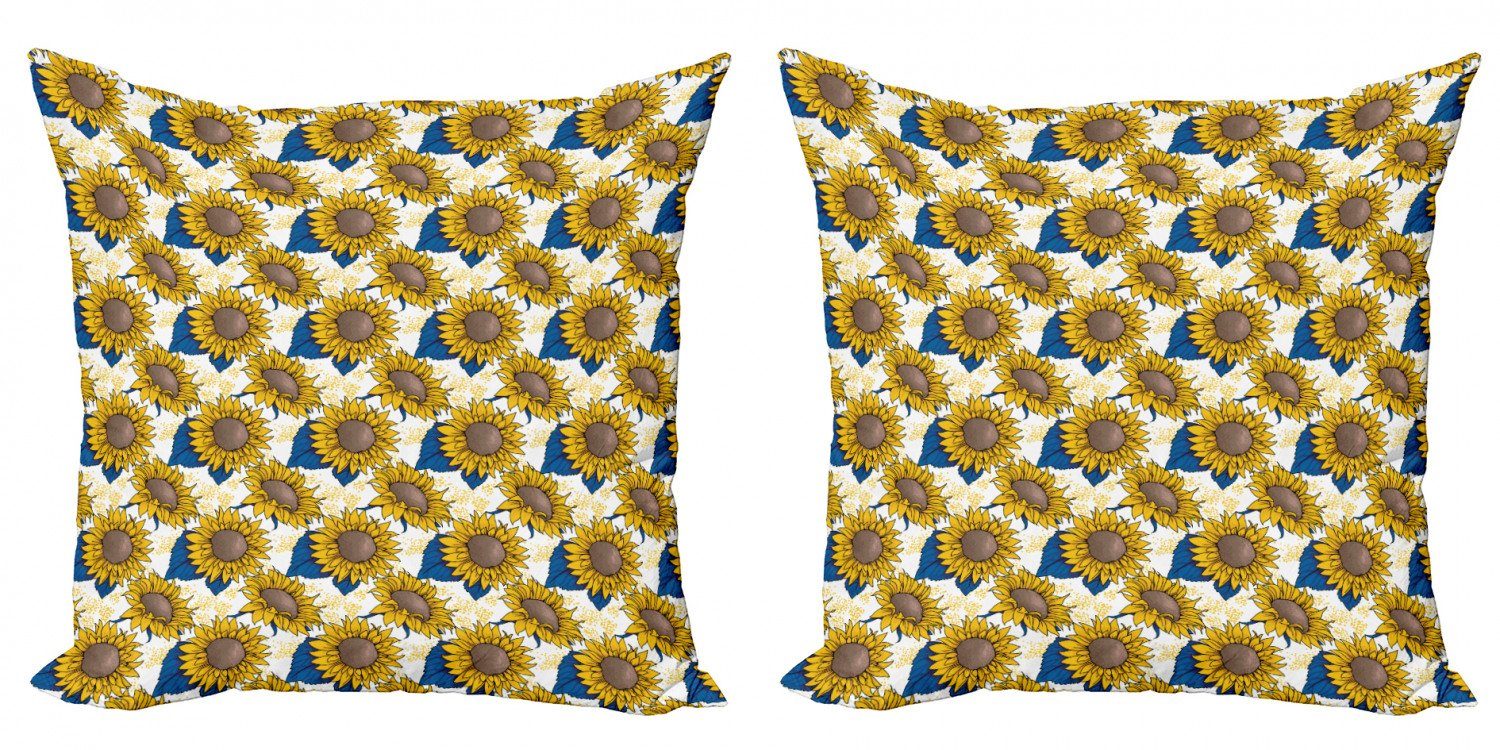 Abakuhaus Doppelseitiger Modern Accent Sonnenblume Digitaldruck, Stück), Ernteertrag Grafik (2 Kissenbezüge