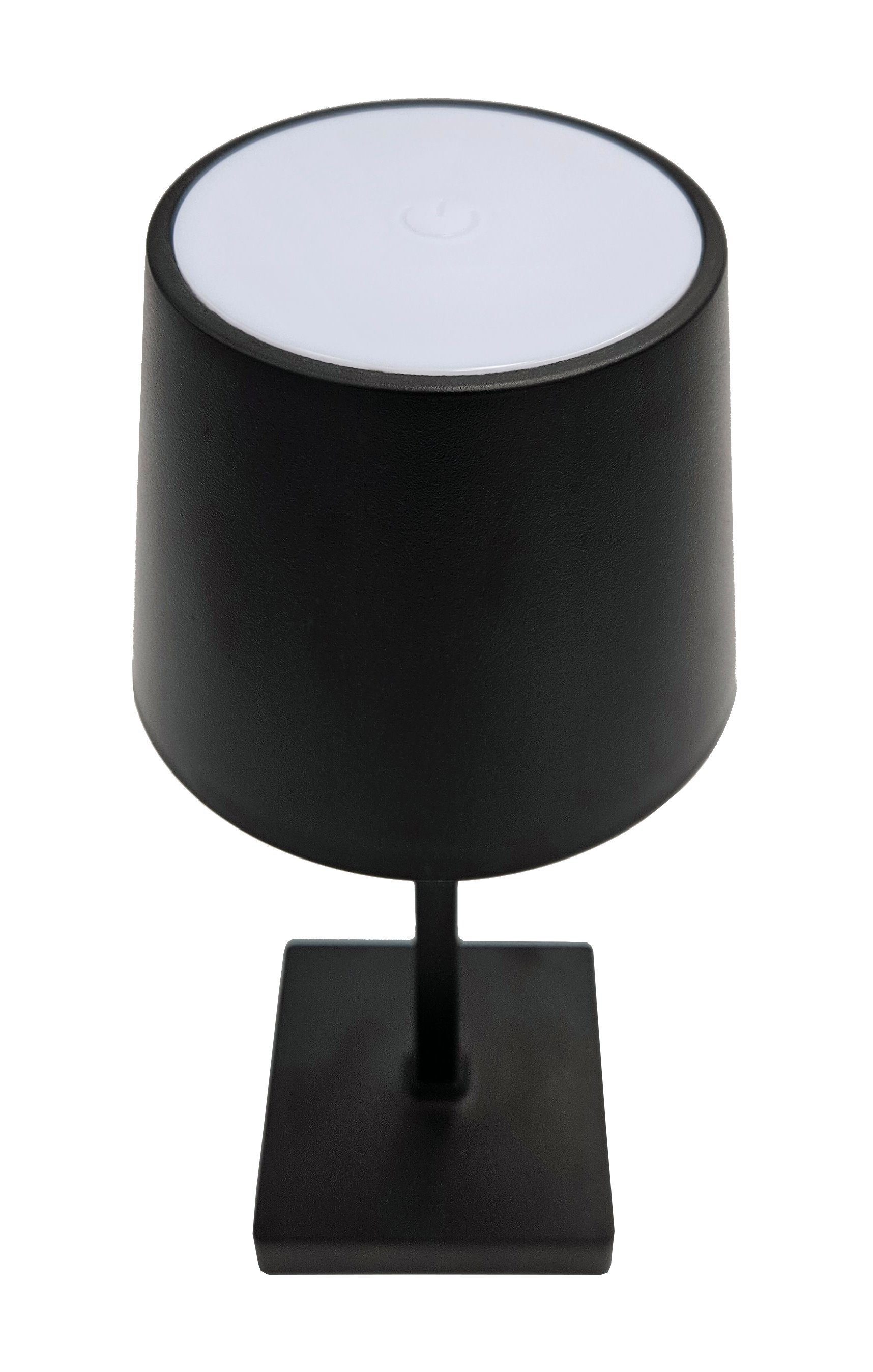 Meinposten LED Tischleuchte Tischleuchte Touch dimmbar LED Lampe schwarz kabellos Höhe 26 cm, LED fest integriert, warmweiß