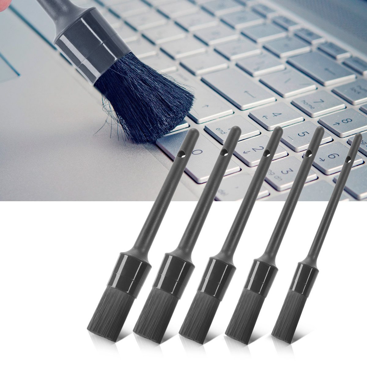 STAHLWERK Autowaschbürste Auto Reinigungsbürsten 10er Set Autopflege Pinsel, (Set, 5-tlg., Set), hohe Beständigkeit und extrem lange Lebensdauer