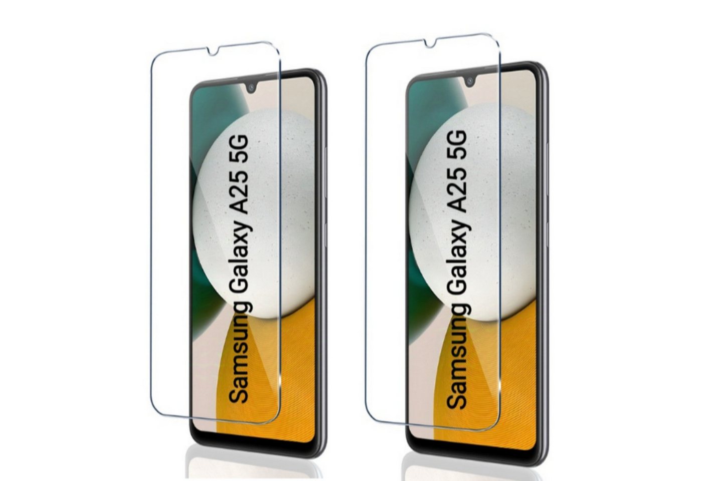CLM-Tech Displayschutzglas 2x Schutzfolie für Samsung Galaxy A25 5G - Panzerfolie für Samsung Galaxy A25 5G, Samsung Galaxy A25 5G Panzerglas Folie - Anti-Fingerabdruck und kratzfest -, 2 Stück, Unterstützt Fingerabdruck-ID