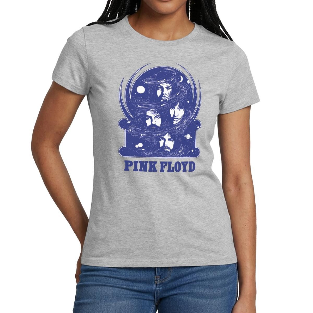 Spreadshirt T-Shirt Pink Floyd Logo Und Band Frauen T-Shirt (1-tlg) Slim Fit, fällt klein aus