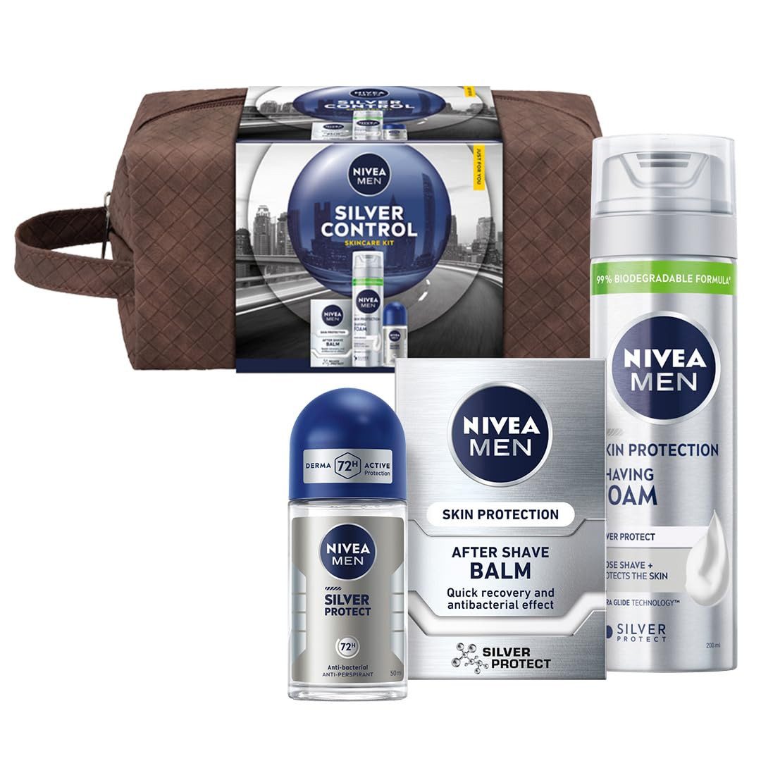Nivea Men Kosmetik-Set NIVEA MEN Silver Control Weihnachtsgeschenk, 3-tlg.