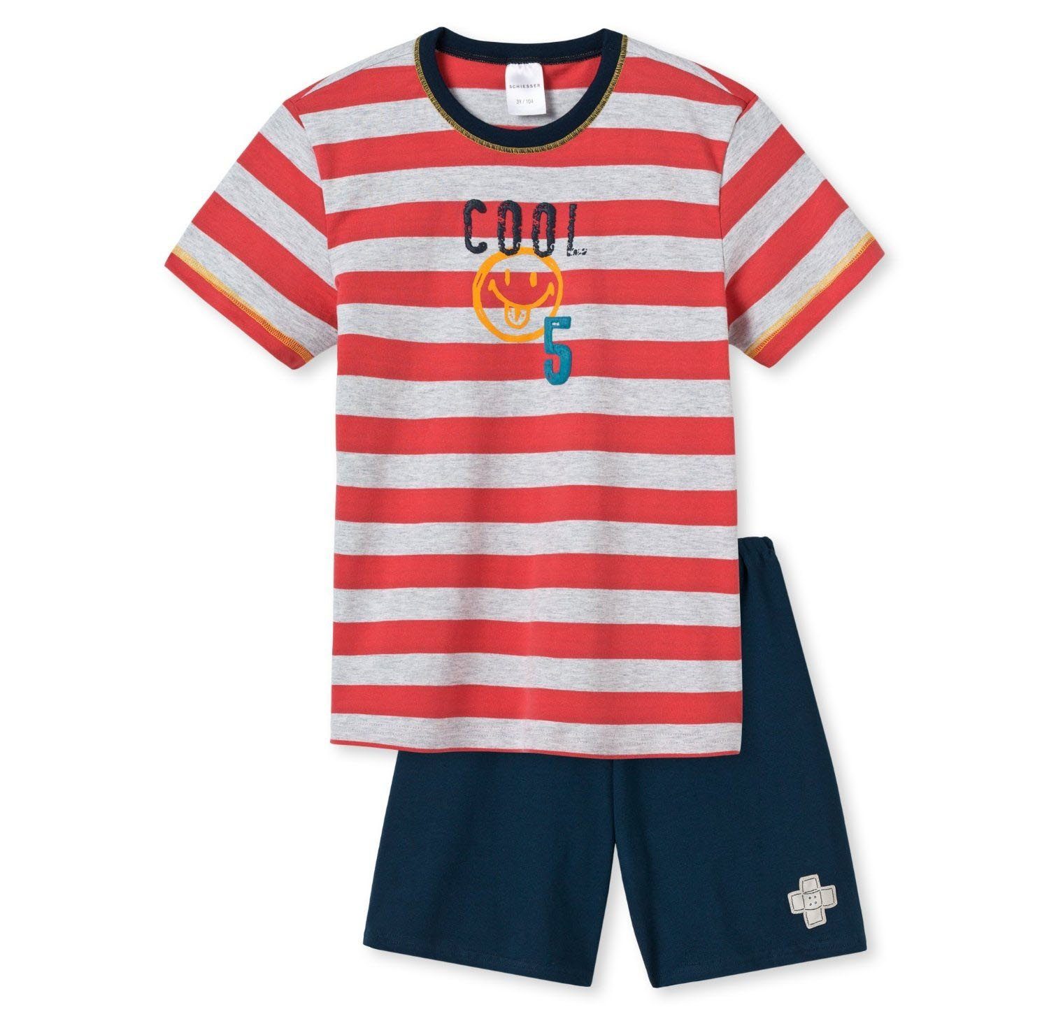 Schiesser Schlafanzug (Set, 2 tlg., Set) Jungen Schlafanzug Shorty Pyjama Rundhals Baumwolle