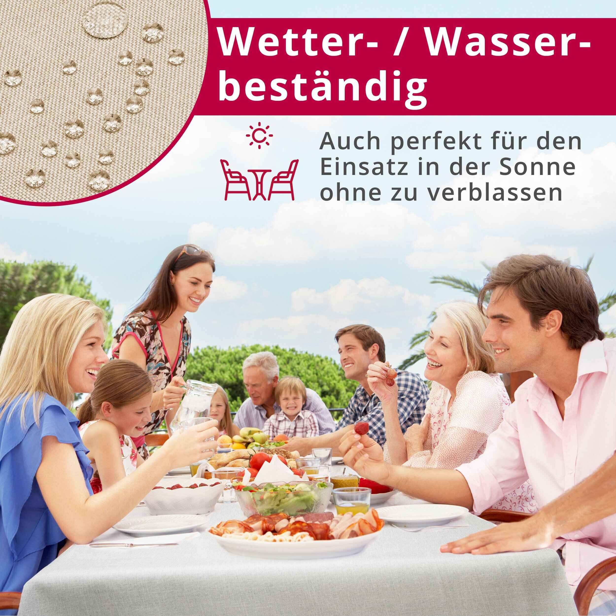 DecoHomeTextil Heimtextilmanufaktur Tischdecke Leinen Optik Tischdecke Tischtuch Abwaschbar Wasserabweisend – Bild 5 von 5