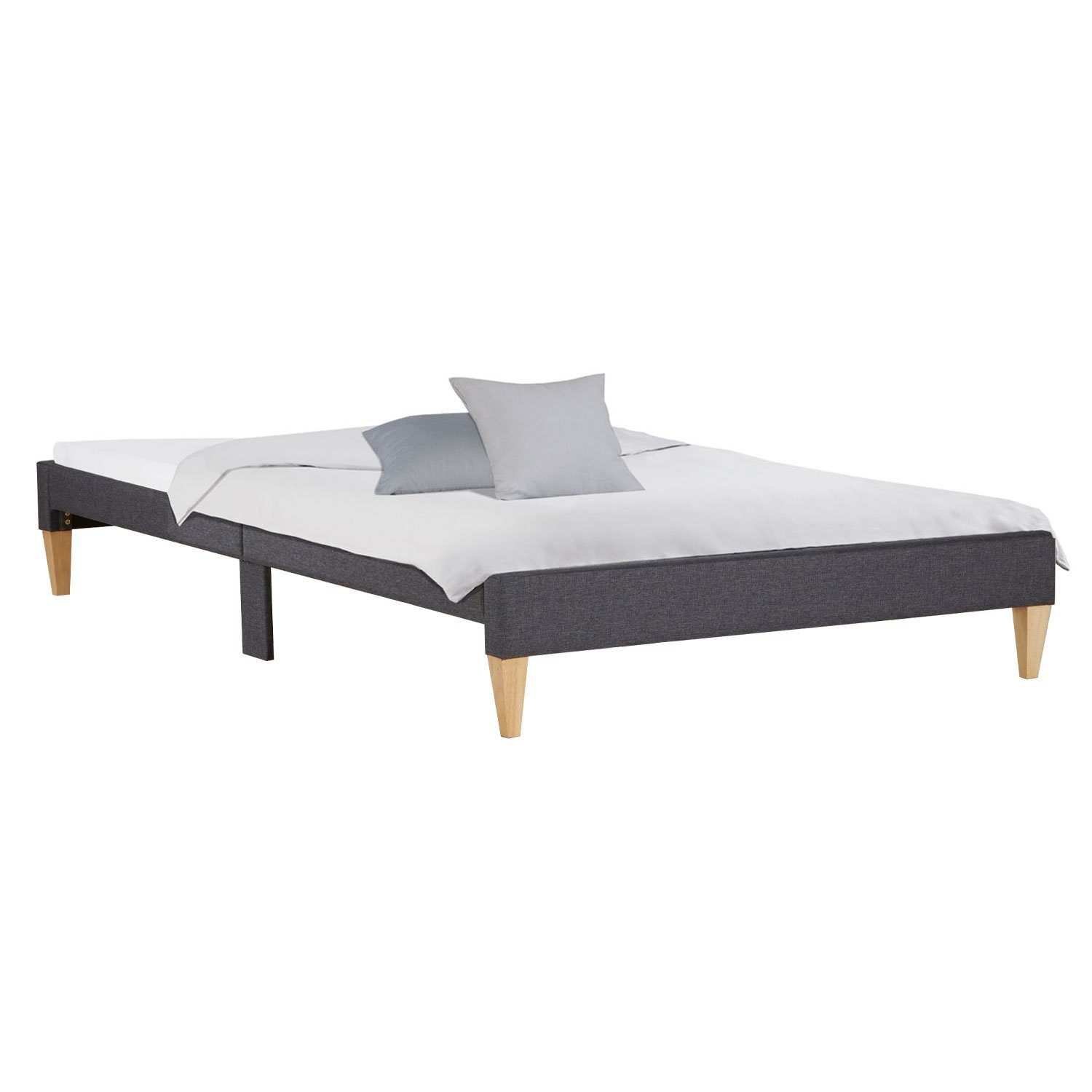 Homestyle4u Polsterbett 90x200 oder 140x200 Grau günstig online kaufen