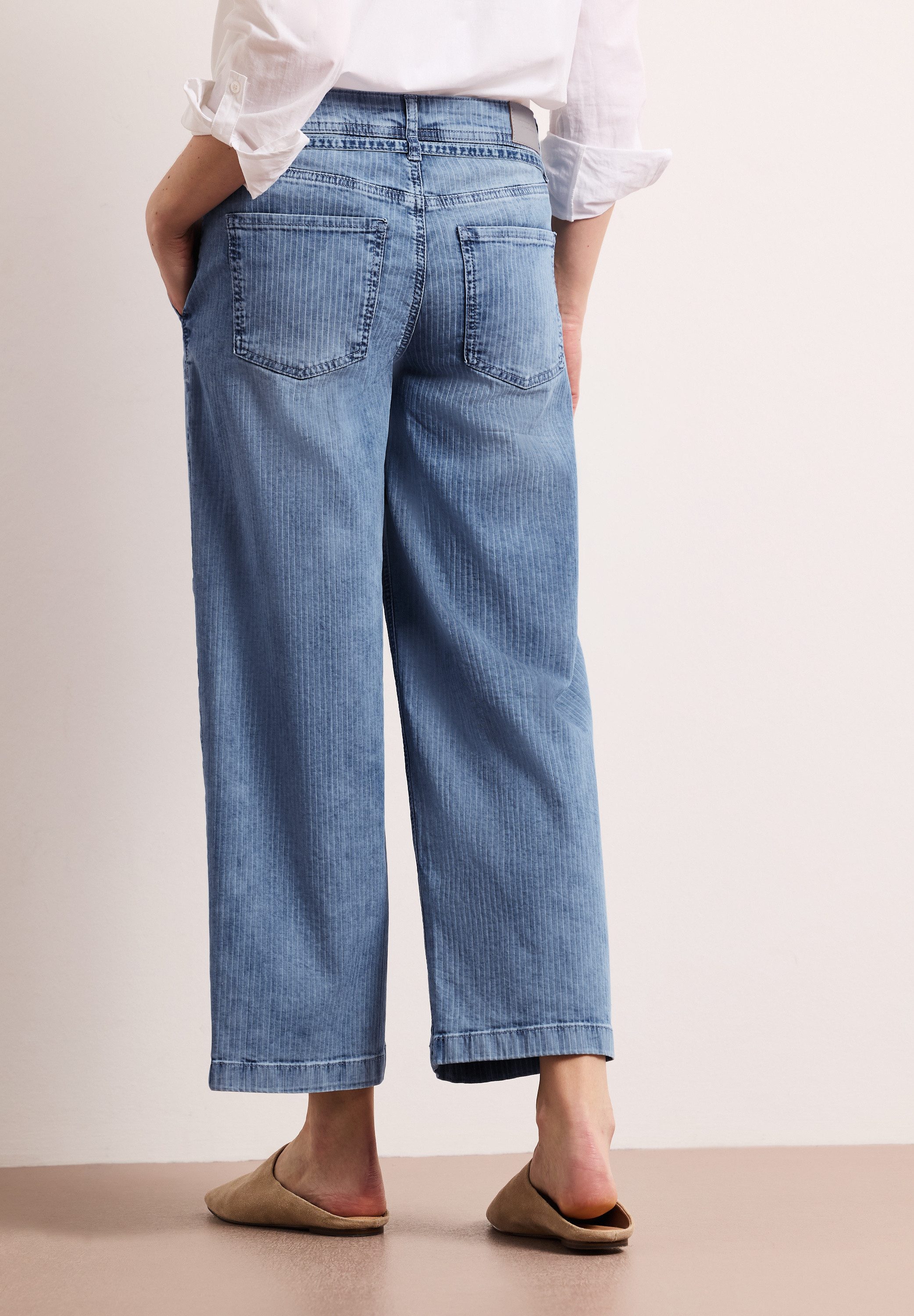 STREET ONE Weite Jeans Style Emee mit Streifen Muster günstig online kaufen