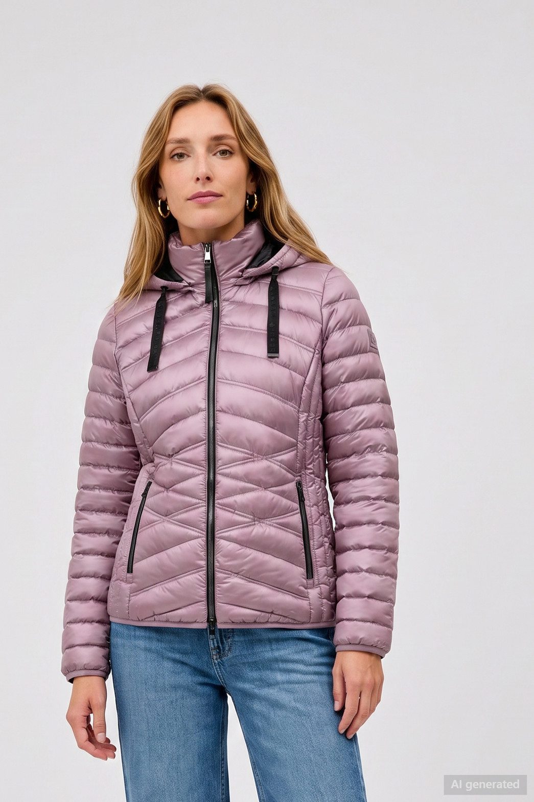 Barbara Lebek Steppjacke warme Damenjacke oder Herbstjacke mit abnehmbarer Kapuze