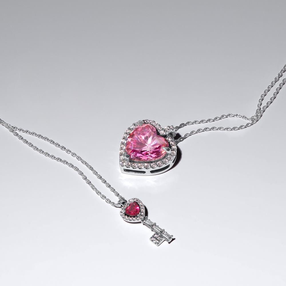 Pandora Kette mit Anhänger PANDORA Timeless Herzkette für Damen Sterlingsilber, Zirkonia