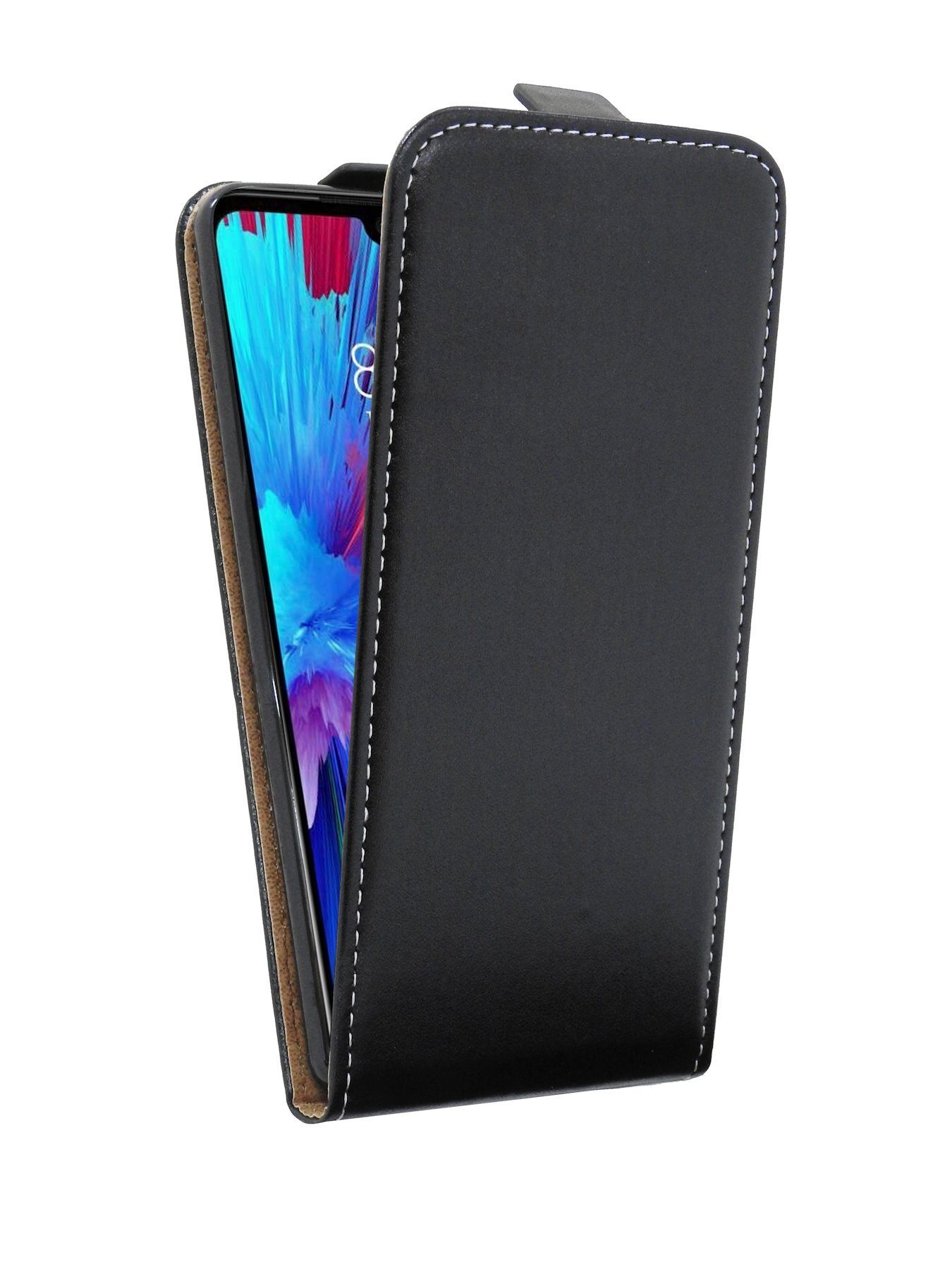 cofi1453 Handytasche Flip Case kompatibel mit XIAOMI REDMI 7 Handy Tasche vertikal aufklappbar Schutzhülle Klapp Hülle Schwarz