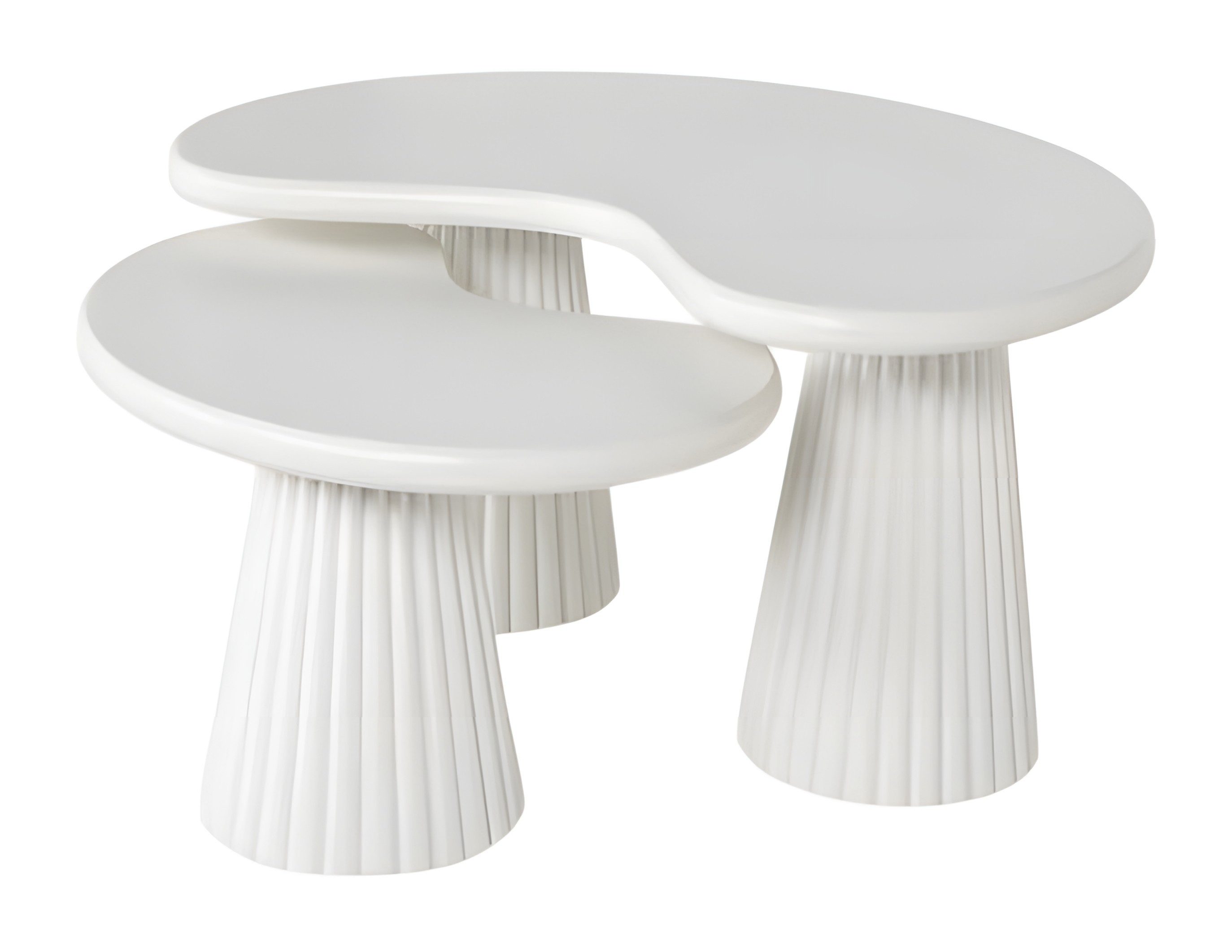 Xlmoebel Couchtisch Weißes Holz Couchtisch- und Beistelltisch-Set von XLMOEBEL, Made in Europa