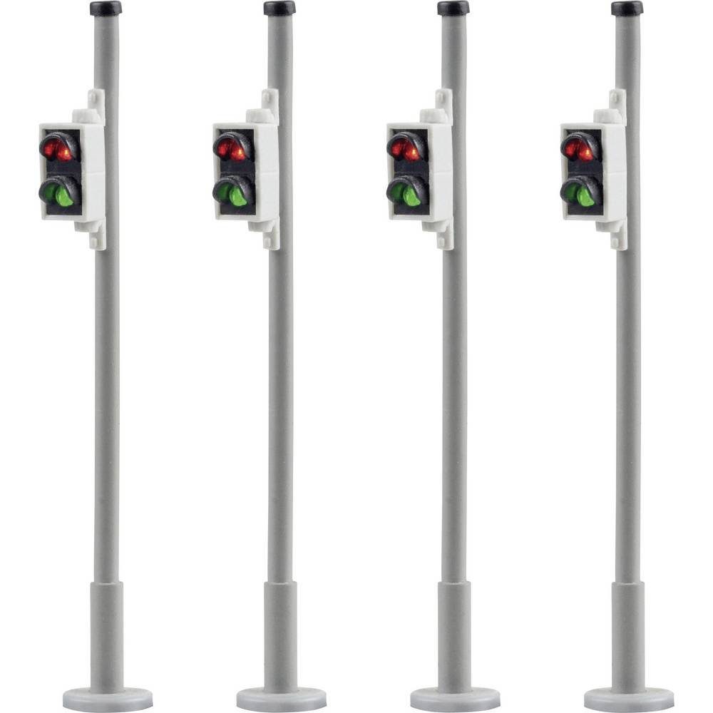 Modelleisenbahn-Verkehrszeichen H0 4er-Set Fußgängerampeln