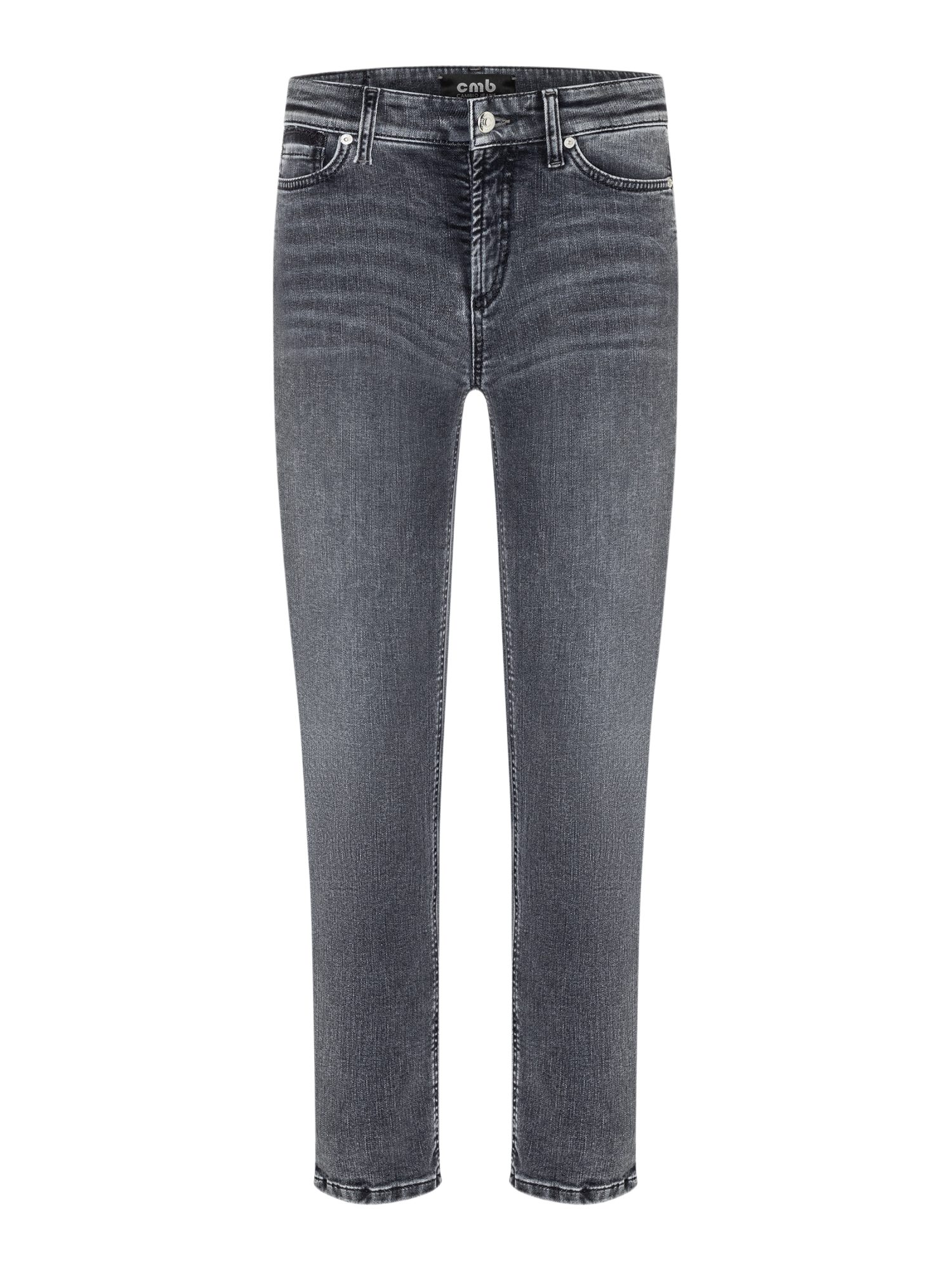 Cambio Stretch-Hose grau, Casual, Baumwolle, Unifarben, Slim Fit, Mittel