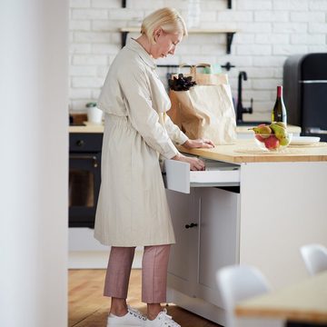 relaxdays Besteckkasten Besteckeinsatz Bambus weiß