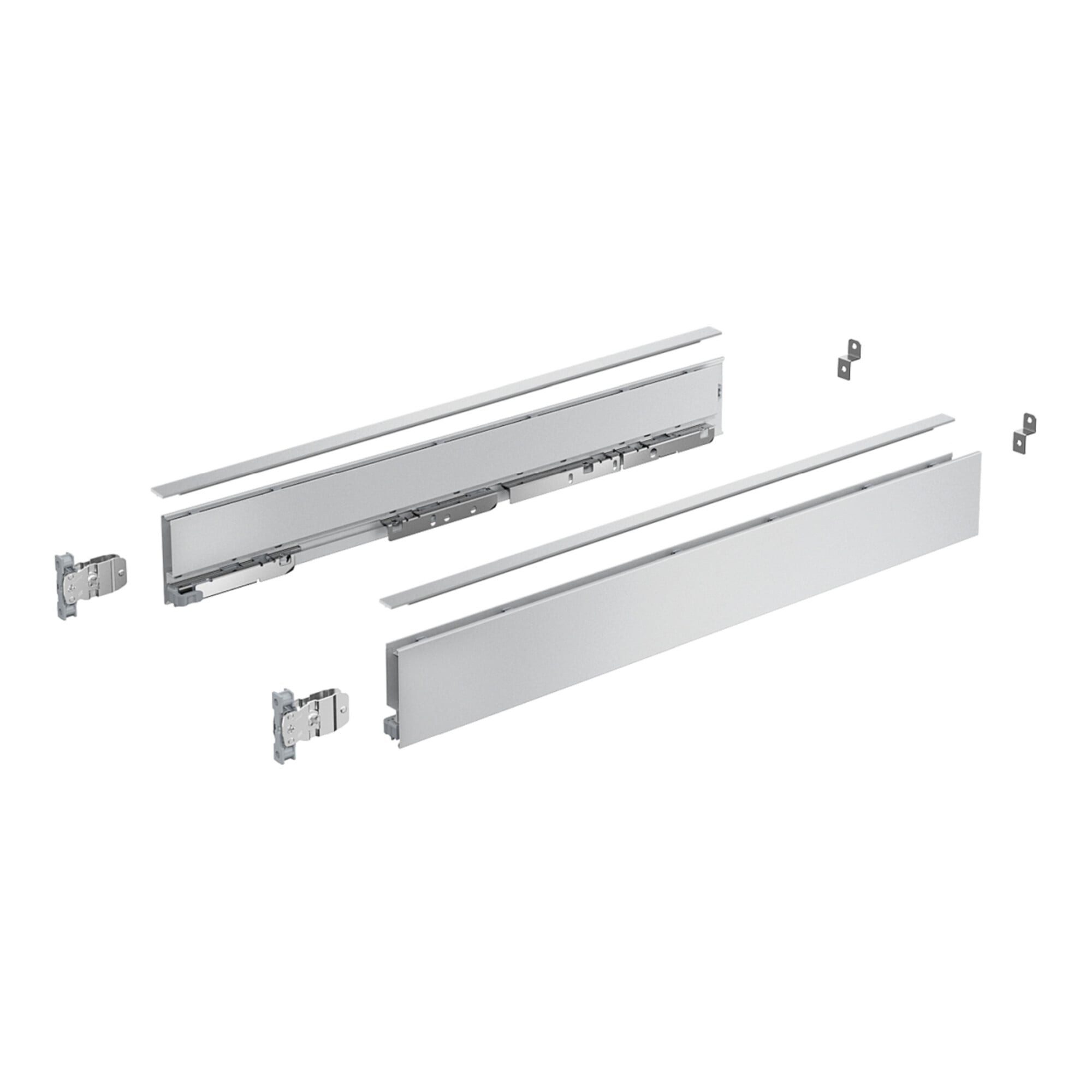 Hettich Teleskop-Vollauszug Hettich Zarge AvanTech YOU Set, Höhe 77 mm, NL 550 mm, silber, links u