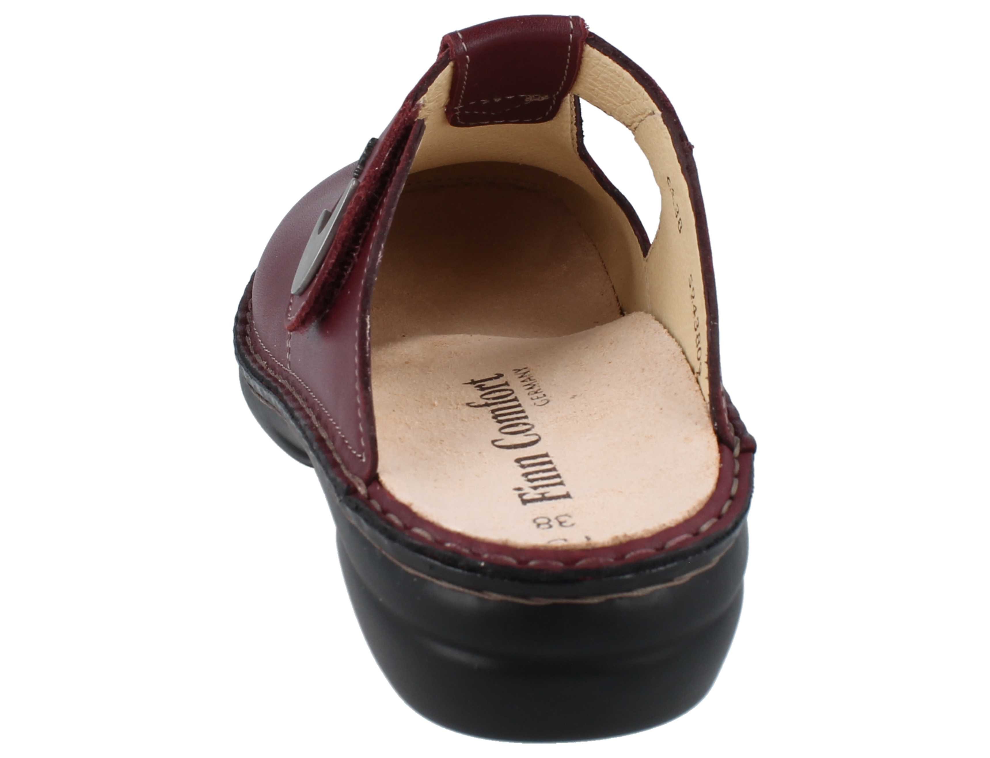 Finn Comfort FINN COMFORT Belem Damen Clogs dunkelrot Glattleder - Größe: 43 Clog Wechselfußbett