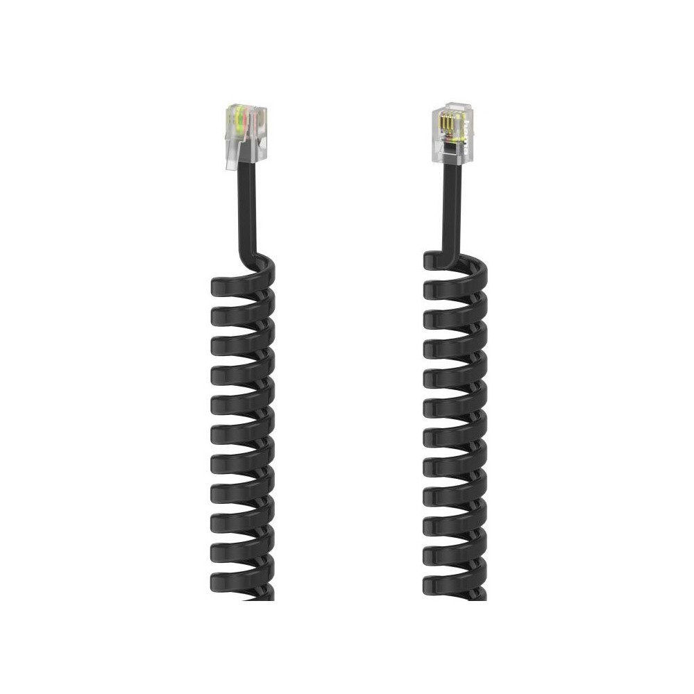 Hama Hama Hörerkabel 3m modular 4p4c schwarz - Kabel Smartphone-Adapter Modular-Stecker 4p4c zu Modular-Stecker 4p4c