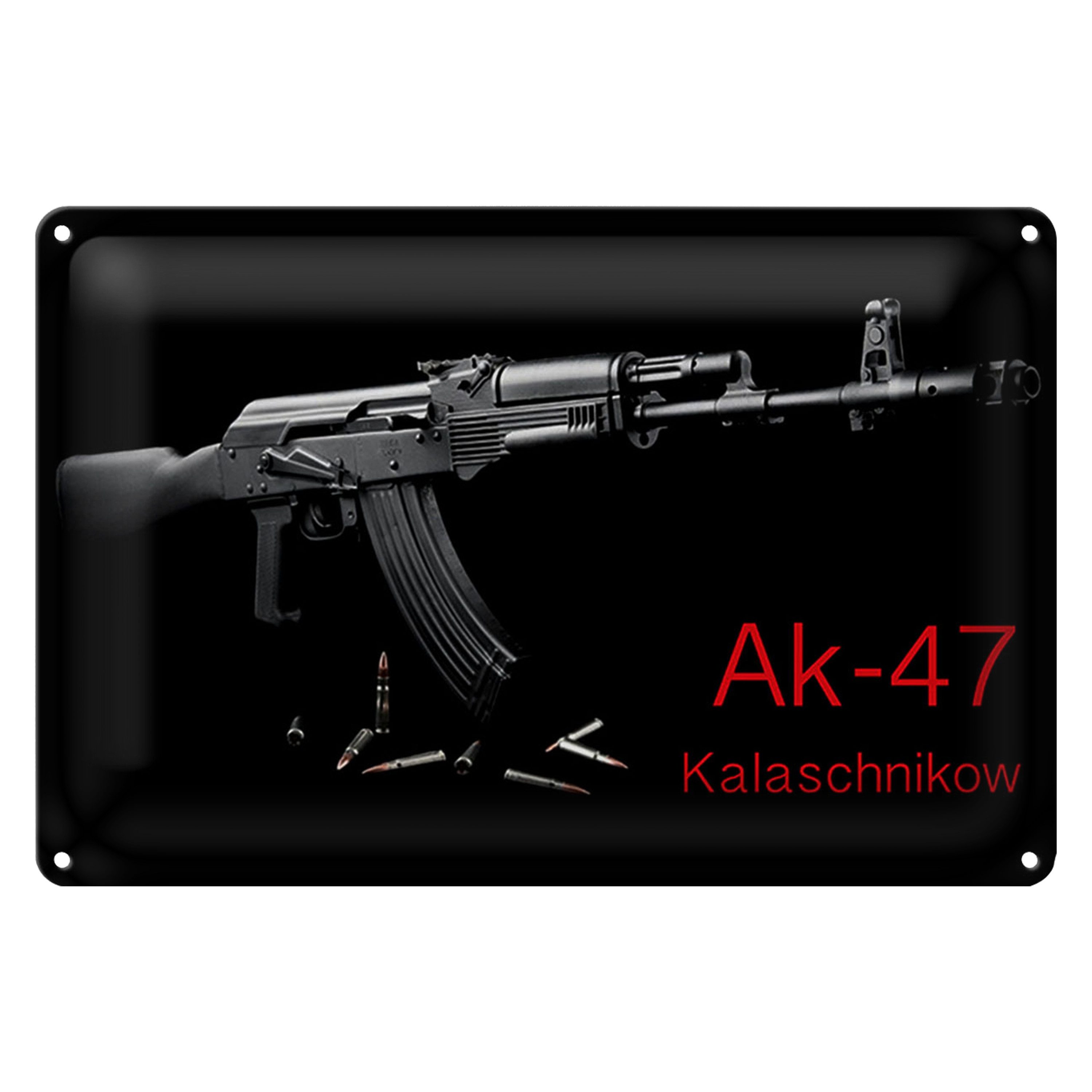 Roomando Metallschild Gewehr 18x12cm AK-47 Kalaschnikow