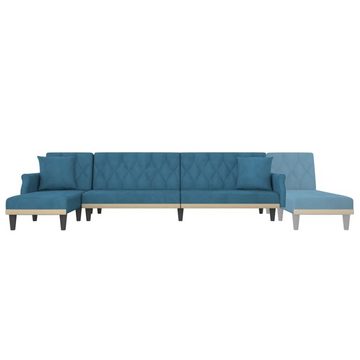 vidaXL Sofa Schlafsofa in L-Form Blau 271x140x70 cm Samt