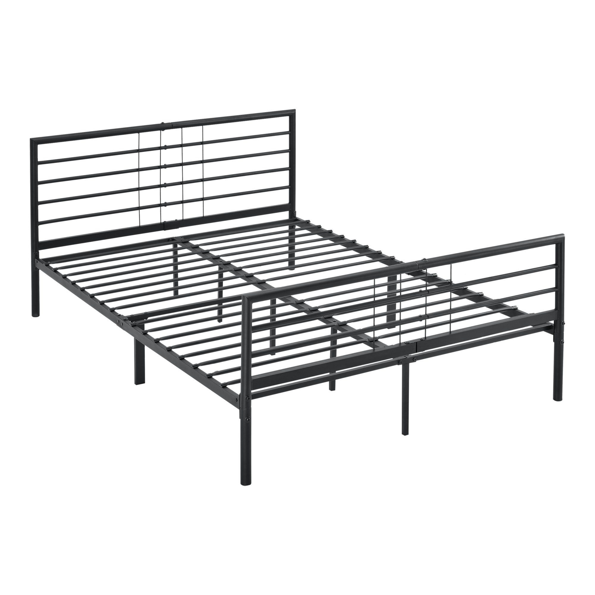 en.casa Metallbett, »Rovaniemi« Bettgestell Doppelbett schwarz in verschiedenen Größen