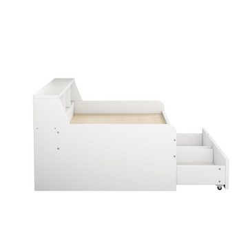OKWISH Kinderbett Tagesbett, einzeln, mit zwei Schubladen, mit Staufach (90*200 cm), ohne Matratze