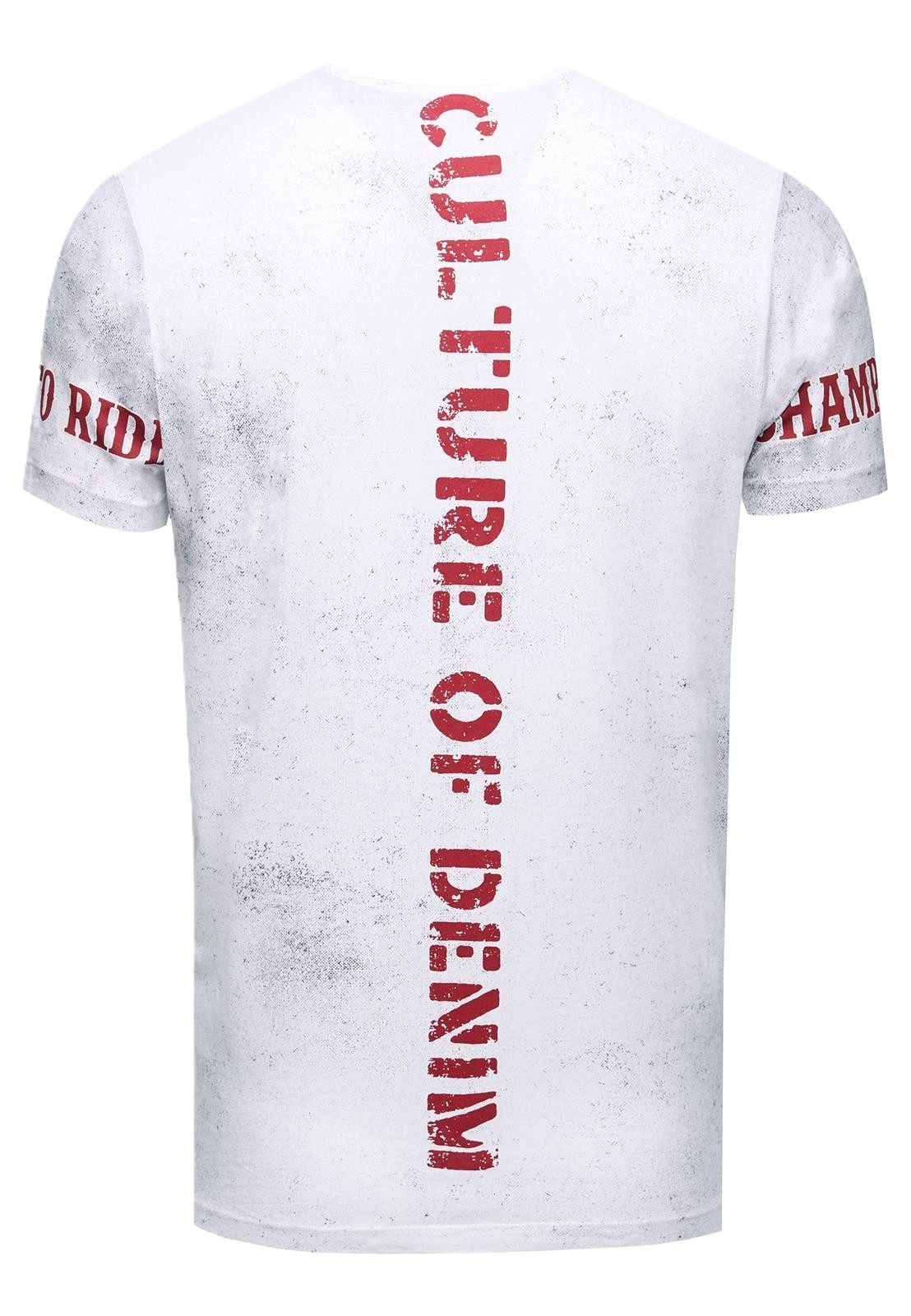Rusty Neal T-Shirt Reverse Oil Wash mit Front & Backprint Vintage Bikerwear