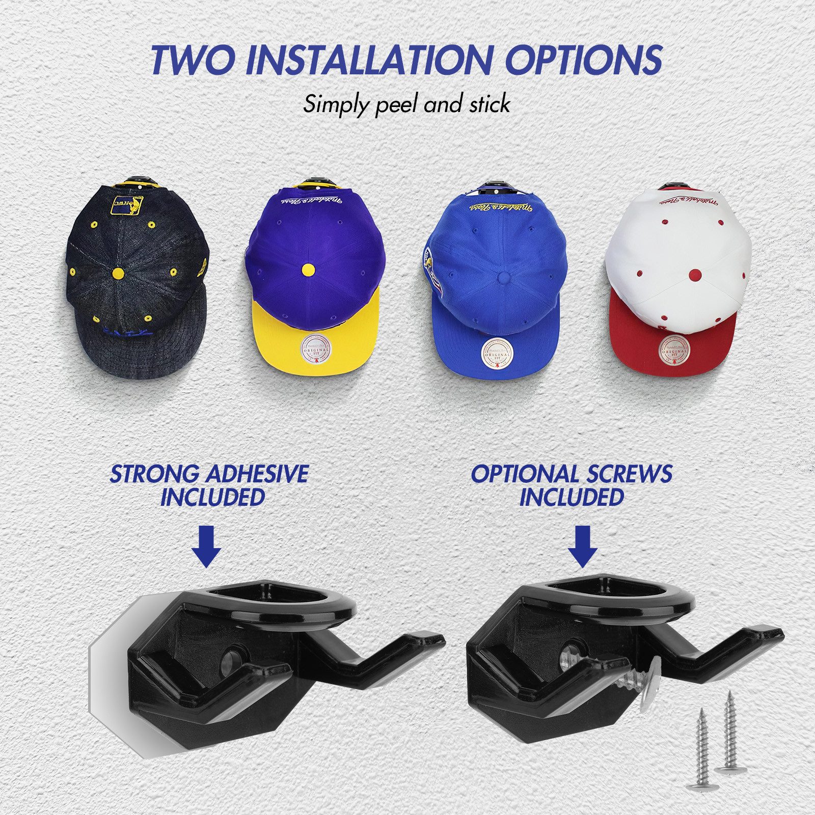 BlingBin Kleiderhaken 16er Pack selbstklebende Cap Halterung Huthalter, Wan günstig online kaufen