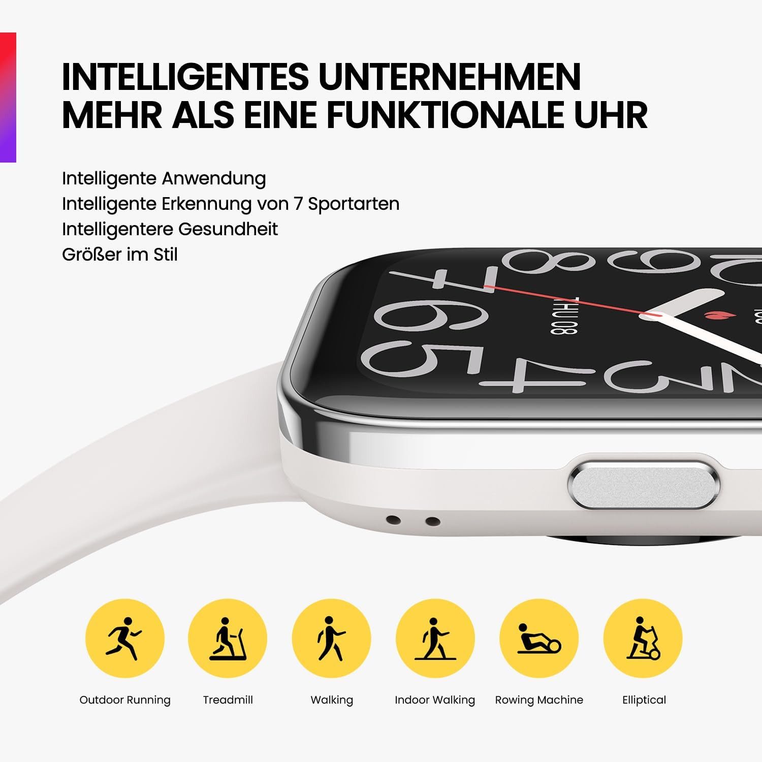 Amazfit Damen"s Herren"s GPS & Bluetooth Health Tracker mit Herzfrequenz,SPO2 Smartwatch (4,8 cm/1,9 Zoll, Android/iOS), IP68 Wasserdicht, Schlafmonitor & 120 Sportmodi für Aktivität