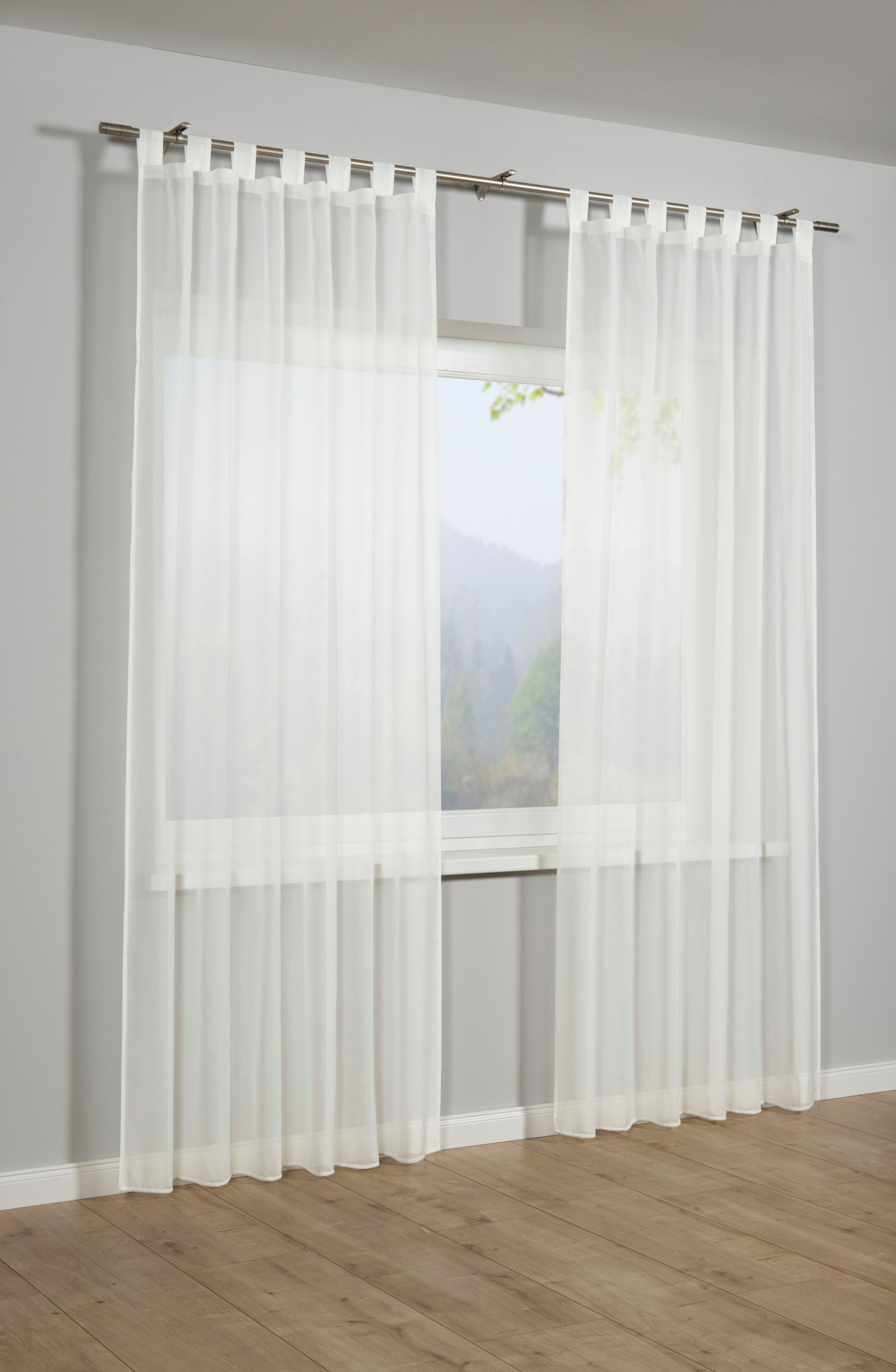 Sehlbach Gardine Schal Voile Uni (1 St), Schlaufen, blickdicht, mit Schlaufen