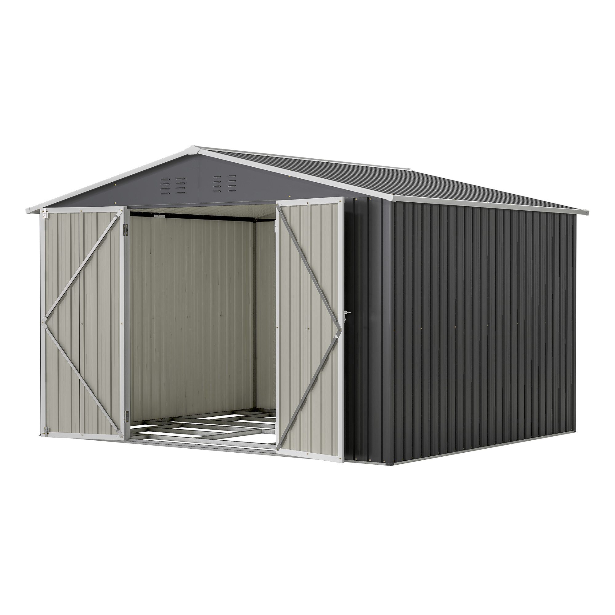 Thanaddo Gartenhaus Metall Gerätehaus Geräteschuppen Inkl. Metallfundament, günstig online kaufen