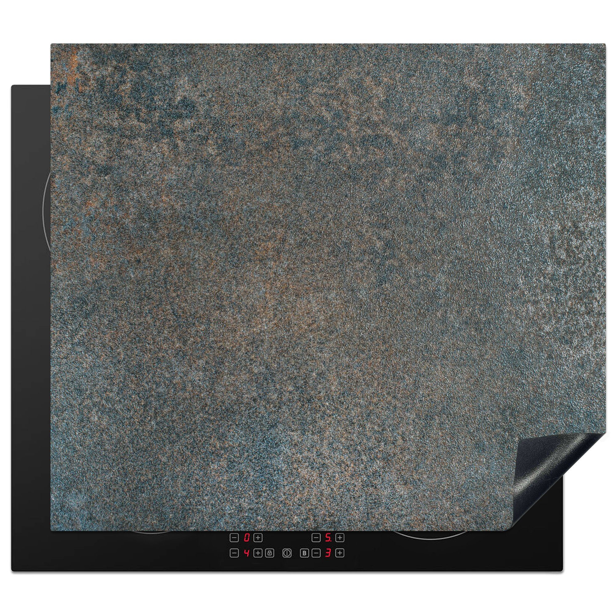 MuchoWow Herdblende-/Abdeckplatte Stein - Beton - Grau - Vintage, Vinyl, (1 tlg), 57x51 cm, Induktionsschutz, Induktionskochfeld, Ceranfeldabdeckung