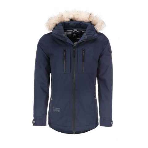 Dry Fashion Winterjacke Herren Parka Jacke Kopenhagen mit Fellimitat - winddicht wasserdicht