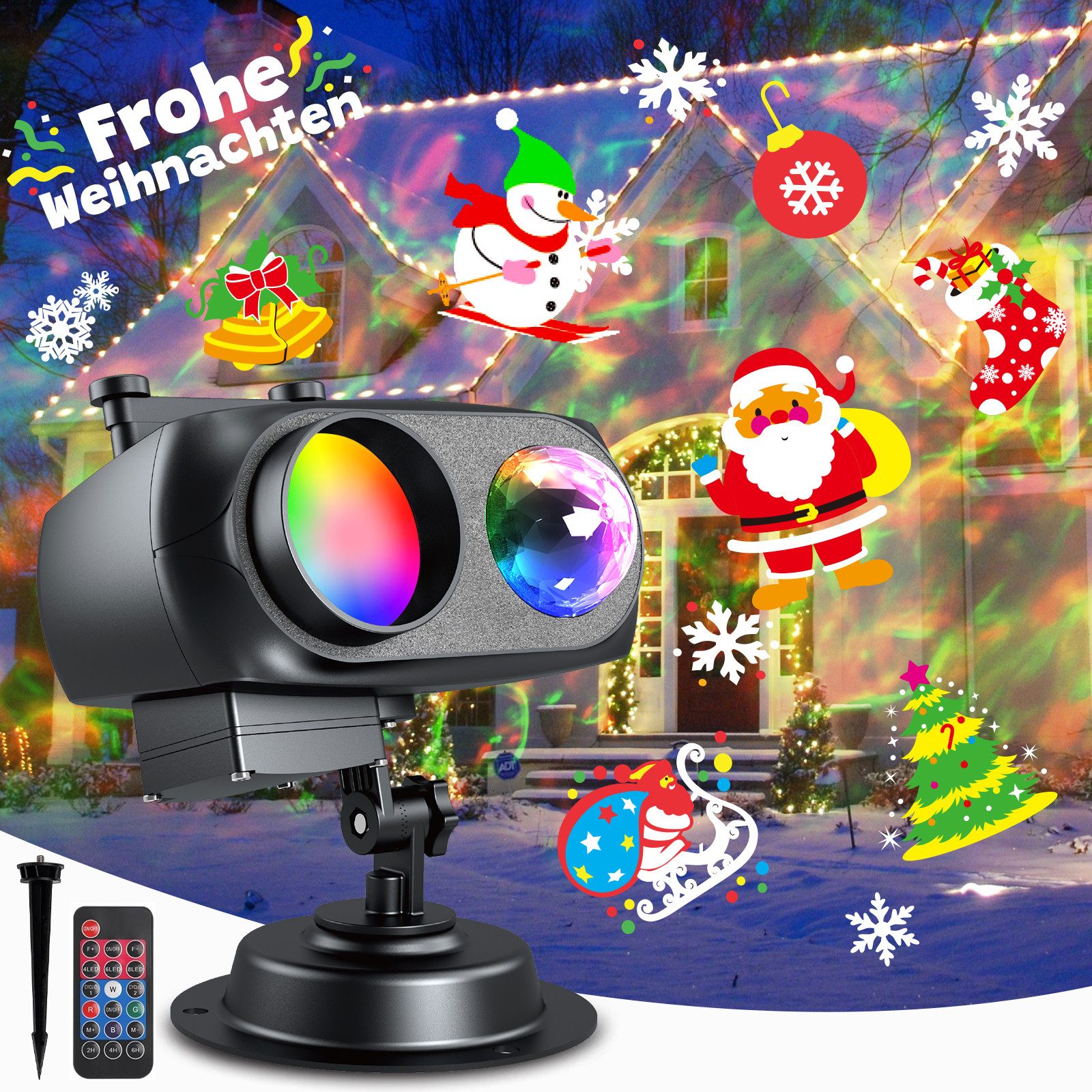 Fanttik Projektionslampe LED Dekolicht Projektionslicht Halloween Weihnacht günstig online kaufen