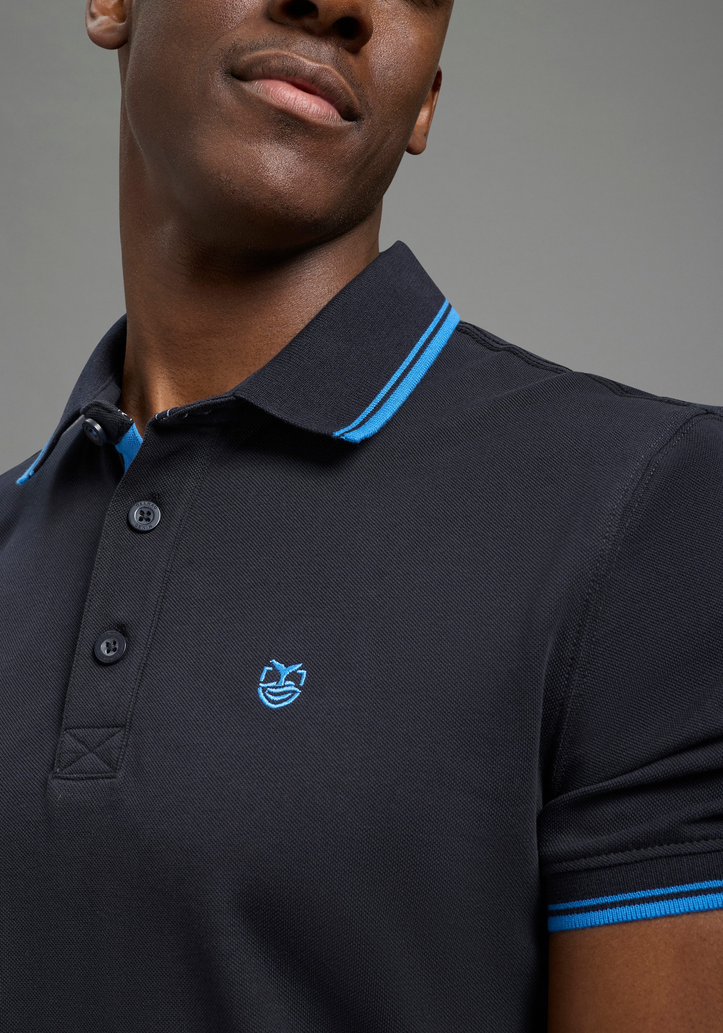 DELMAO Poloshirt Neue Kollektion! normale Passform, Kurzarm, mit Stickerei