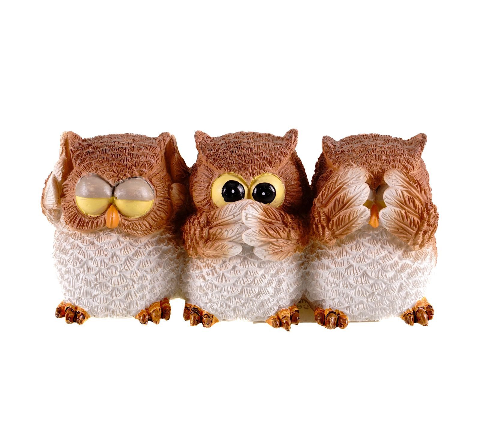 Vogler Dekofigur 3 Eulenfiguren Nichts hören, Nichts sehen, Nichts Sagen 13 cm