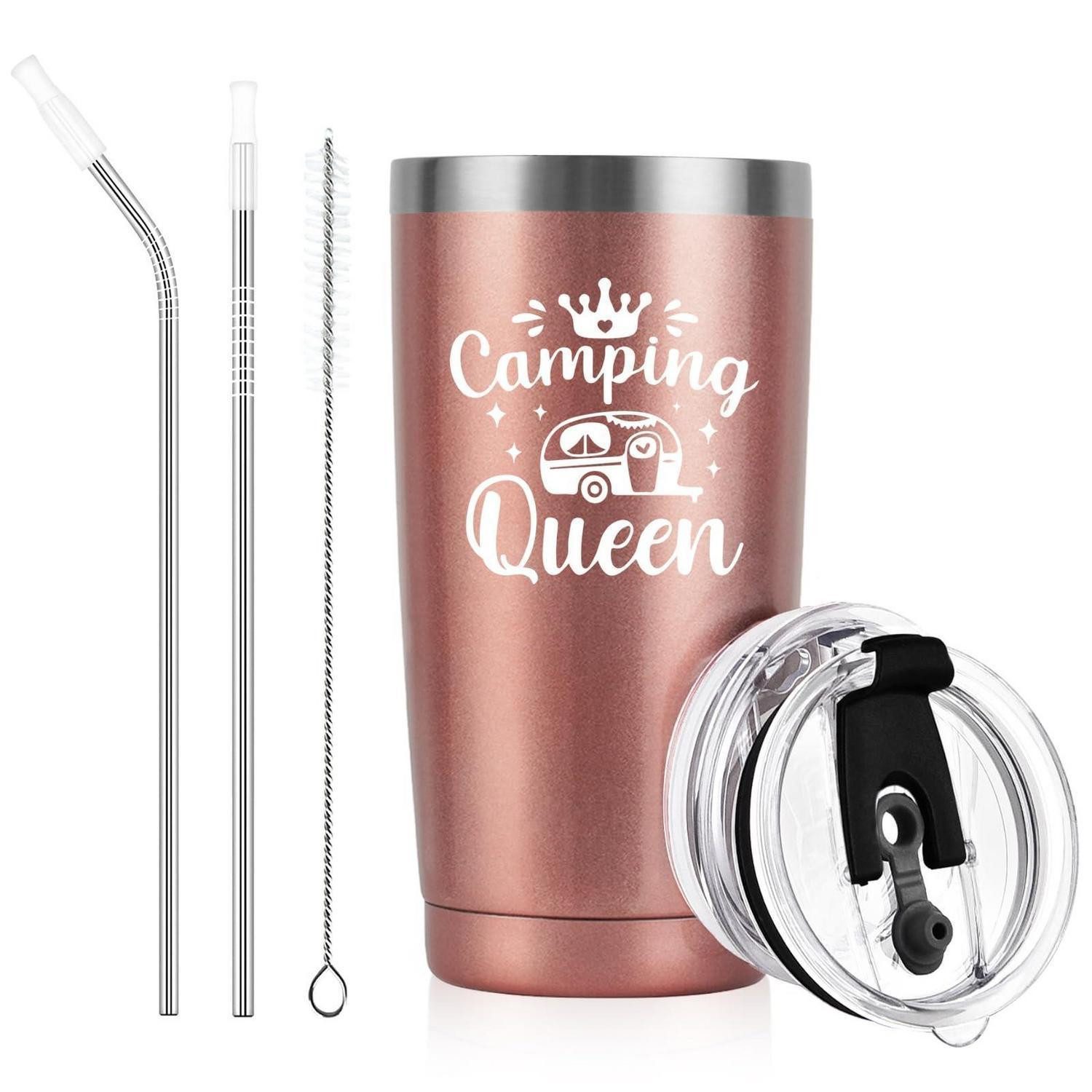 LuxusKollektion Thermobecher Thermo-Becher Camping Queen 600ml, Metall