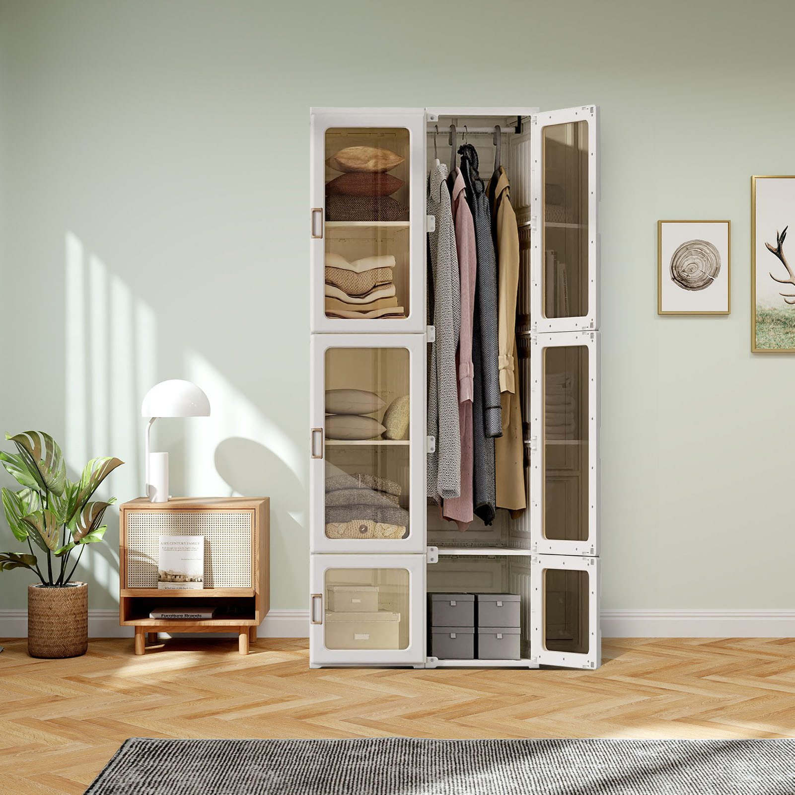 FUROKOY Kleiderschrank Faltbarer Garderobenschrank,Schrank aus Kunststoff, günstig online kaufen