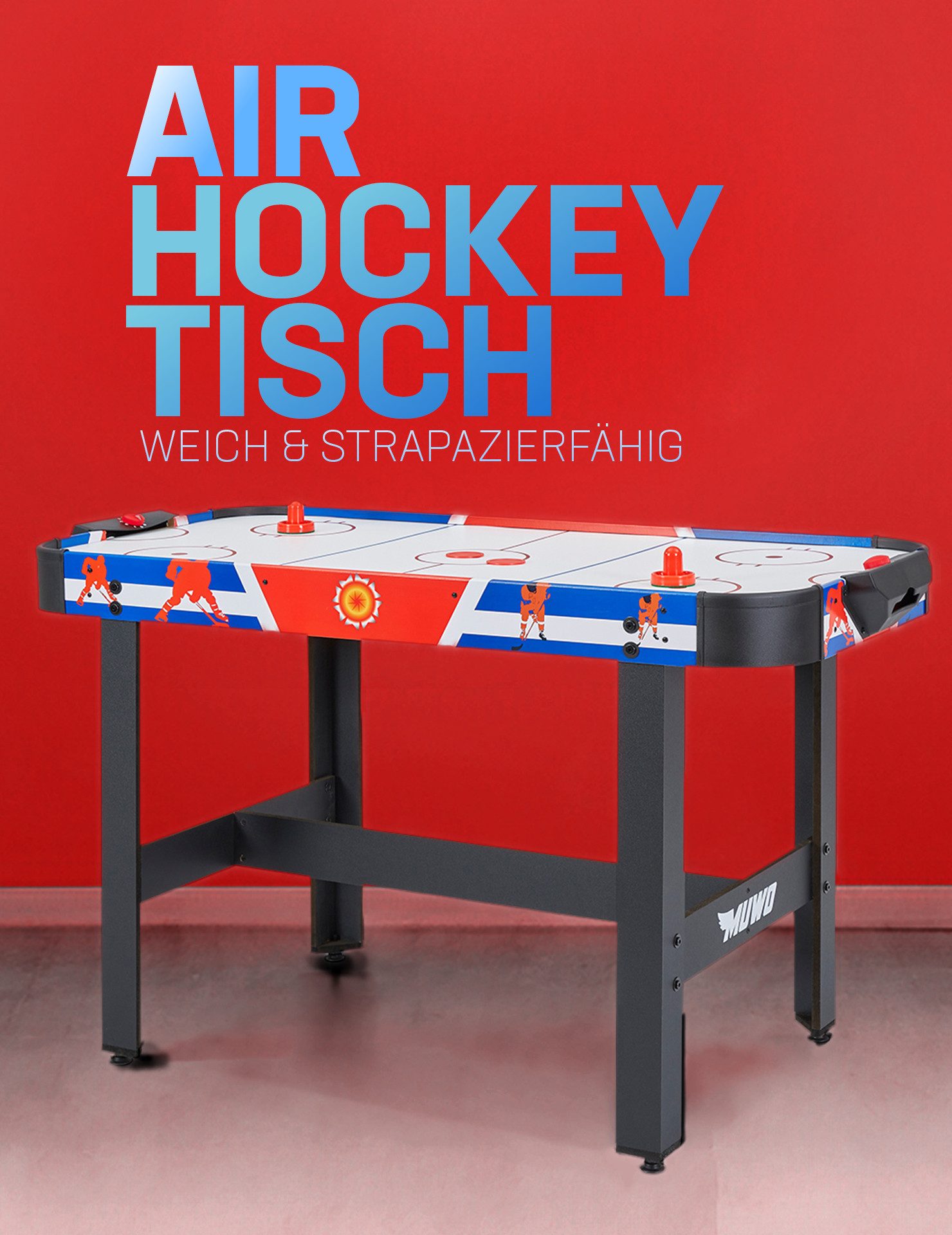 MUWO Air-Hockeytisch "Game On", 122L x 61B x 79H cm – Bild 2 von 5