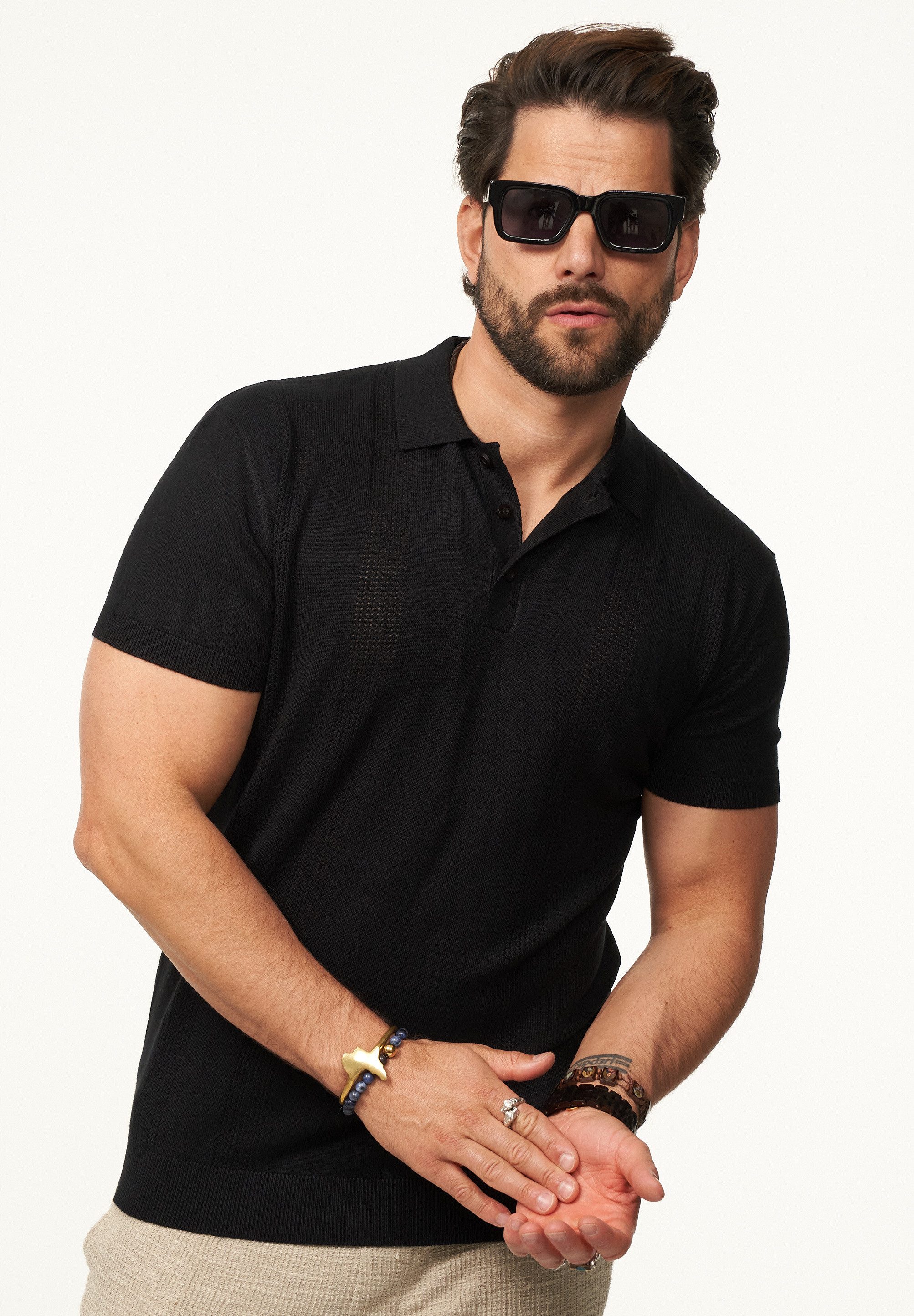 SOULSTAR Poloshirt mit Knopfleiste Herren Kurzarm günstig online kaufen