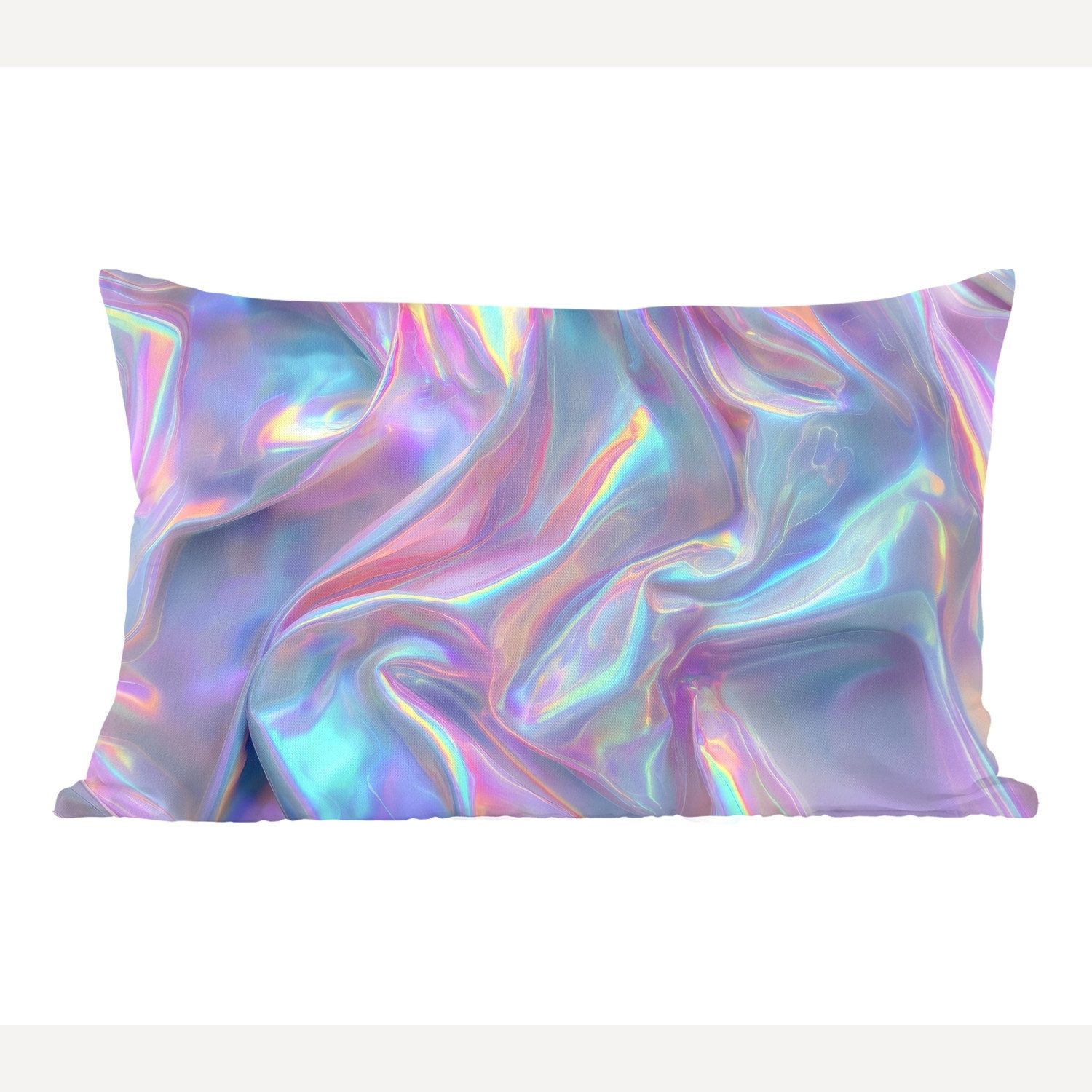 MuchoWow Dekokissen Gewellt - Pastelltöne - Glänzend - Stoff, Dekoration, Zierkissen, Kissen mit Füllung, 50x30 cm