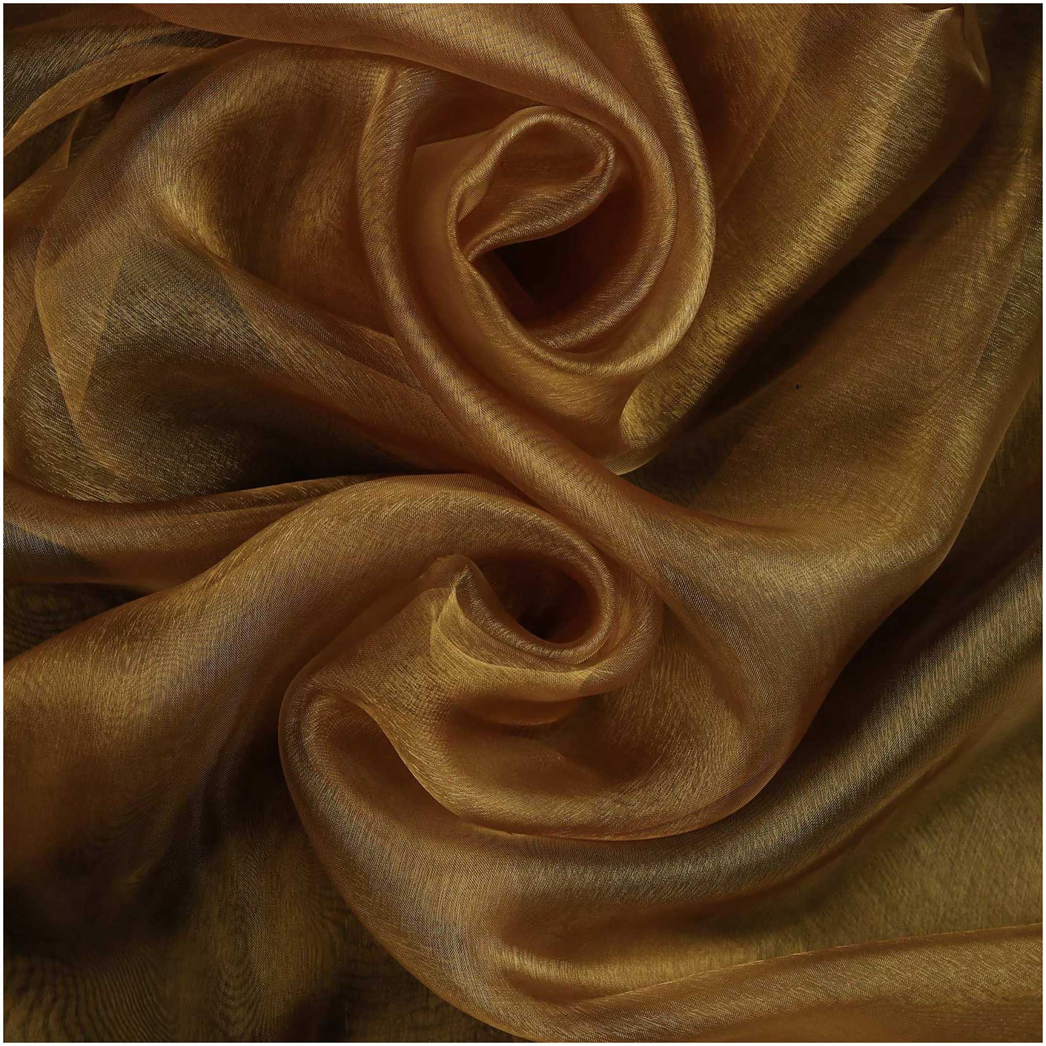 maDDma Stoff Organza Tüll Kostümstoff Chiffon Floristik 1 x 1,4 m Meterware, gold