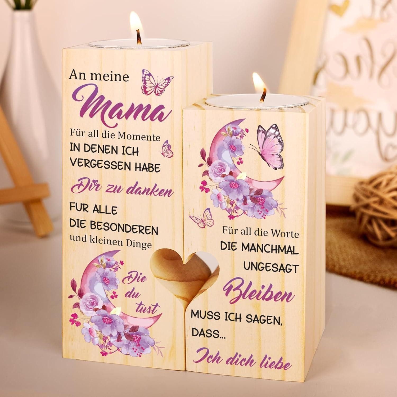 LuxusKollektion Kerzenständer Kerzenständer Geschenk Mama Tochter Blumen Mama Geschenke