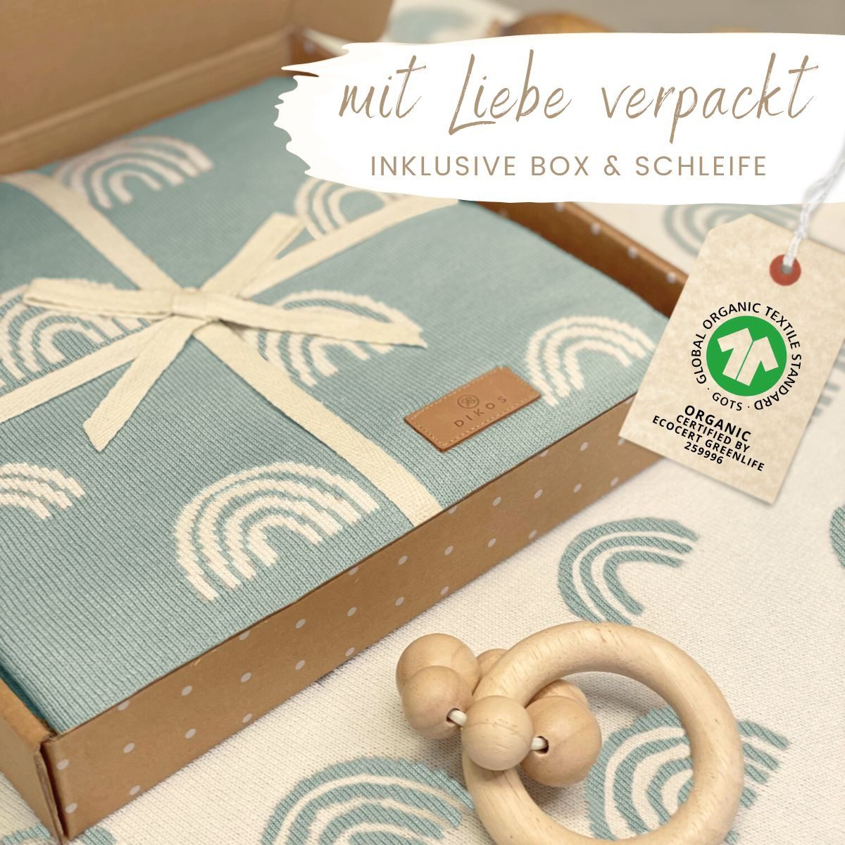 Babydecke DIKOS® Babydecke Baumwolle – Regenbögen – 100 % Bio Baumwolle, DI günstig online kaufen