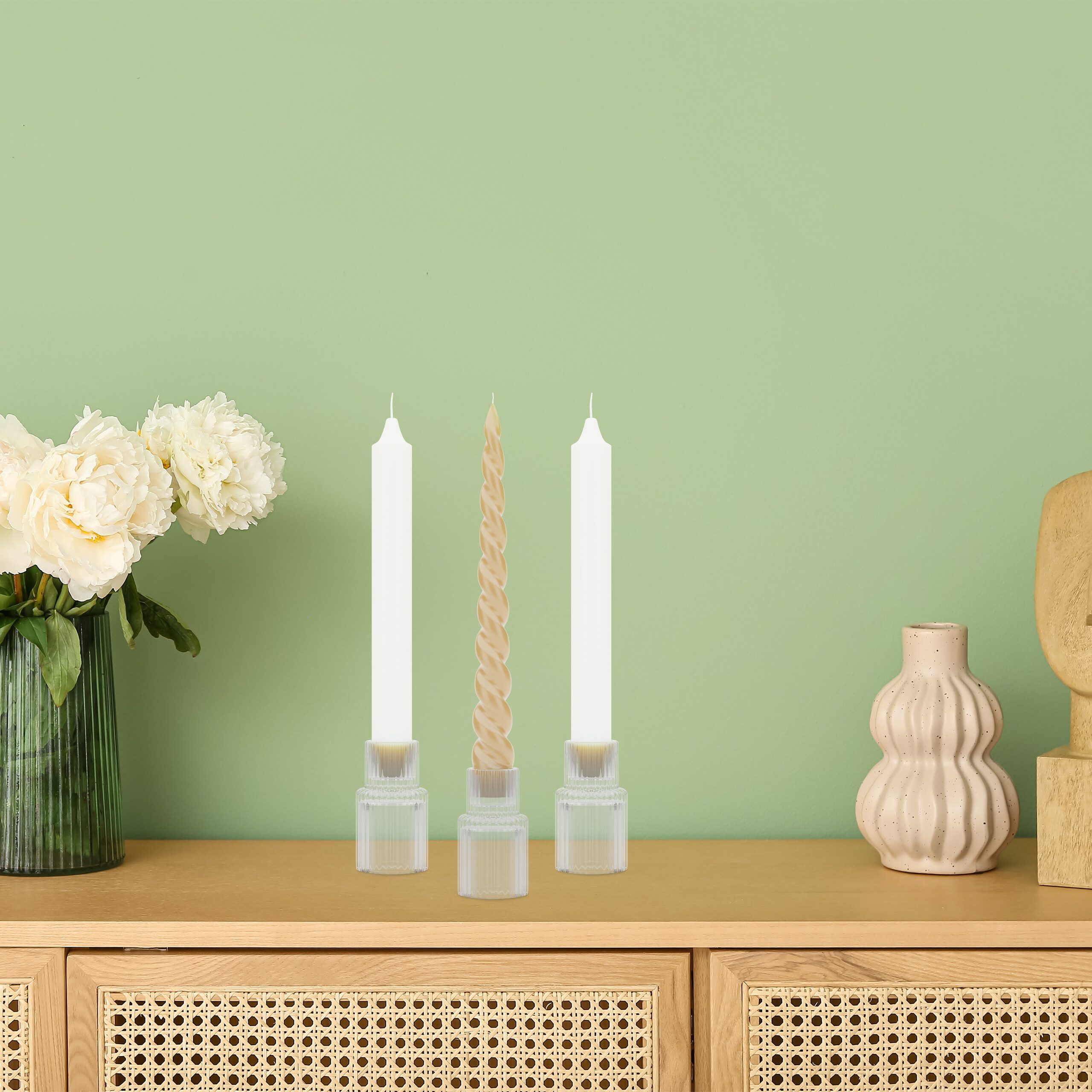relaxdays Kerzenständer geriffelt 20er Set (20 günstig online kaufen