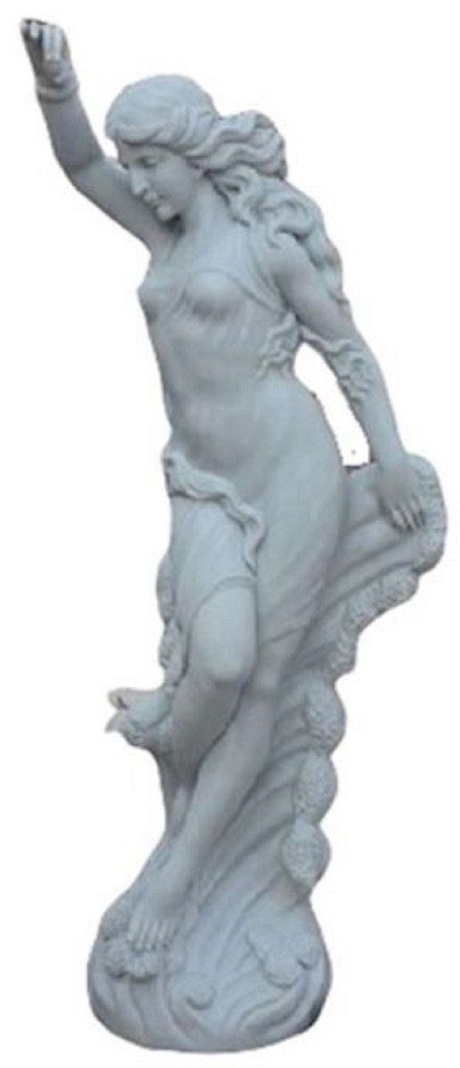 Casa Padrino Jugendstil - - Garten Figur Accessoires Dame Jugendstil Deko Skulptur Deko Figur Weiß Skulptur - Deko Luxus Terrassen & Deko Garten Marmor Barock