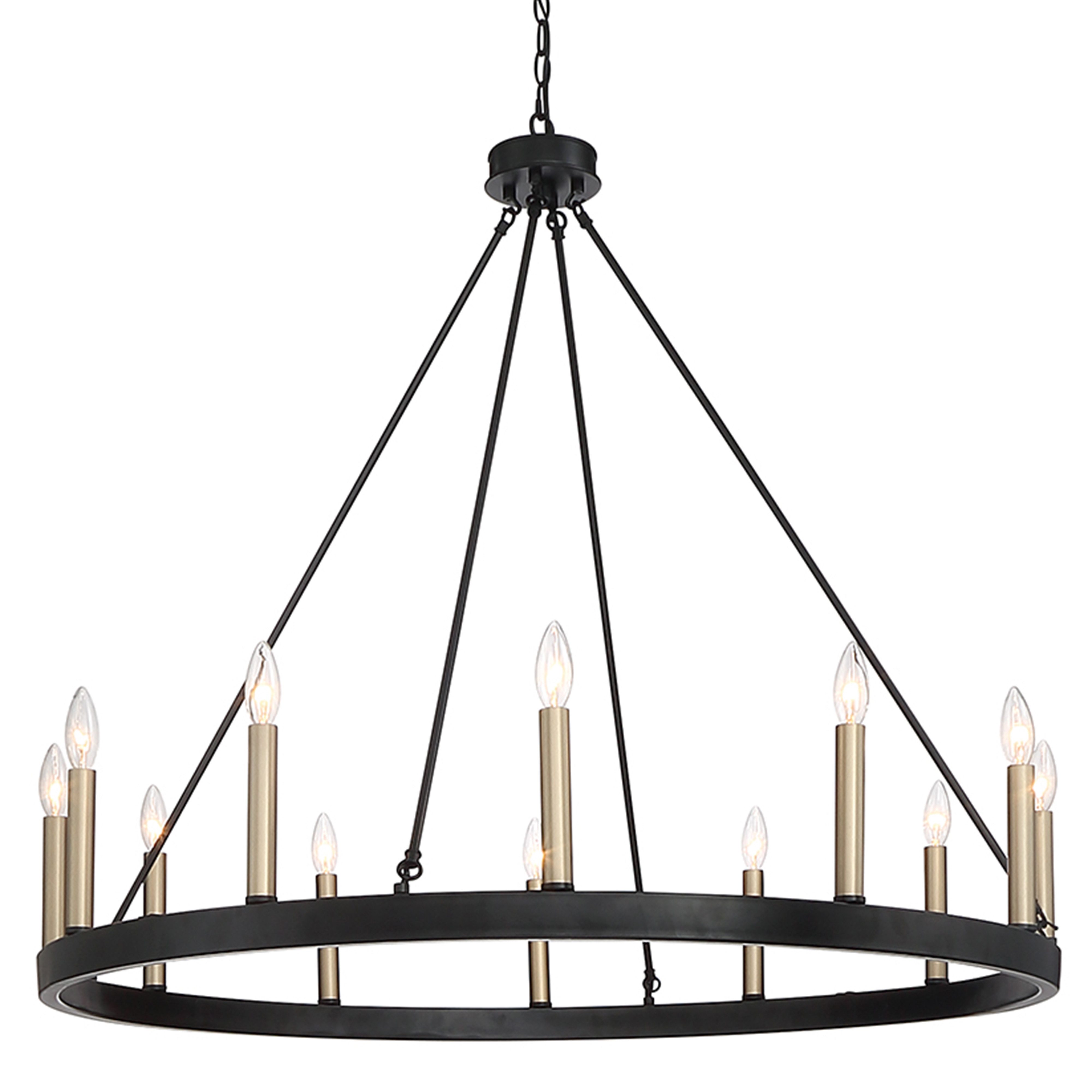 MLT&RIDDLE Kronleuchter Eleganter Wagenrad-Kronleuchter mit 12 Kerzen, ohne günstig online kaufen