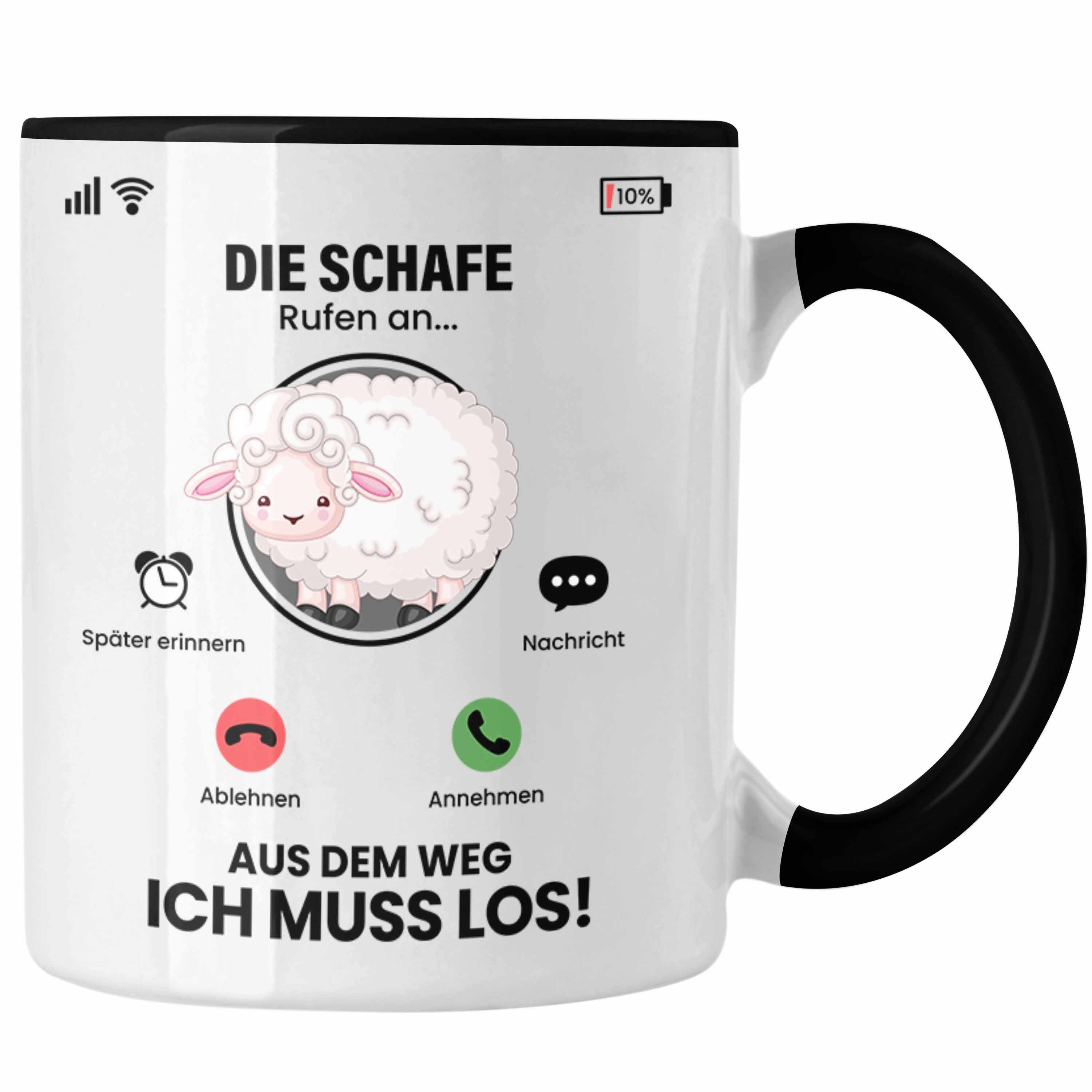 Trendation Tasse Die Schafe Rufen An Tasse Geschenk für Schafe Züchter Besitzer Geschen Schwarz